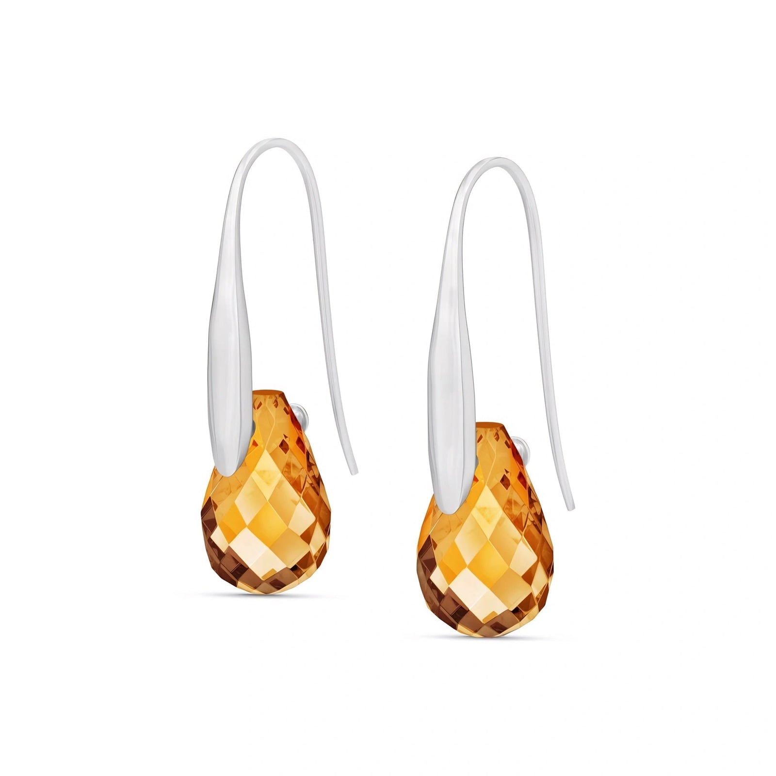 White Gold Earrings Emerald 10K — Ottilia