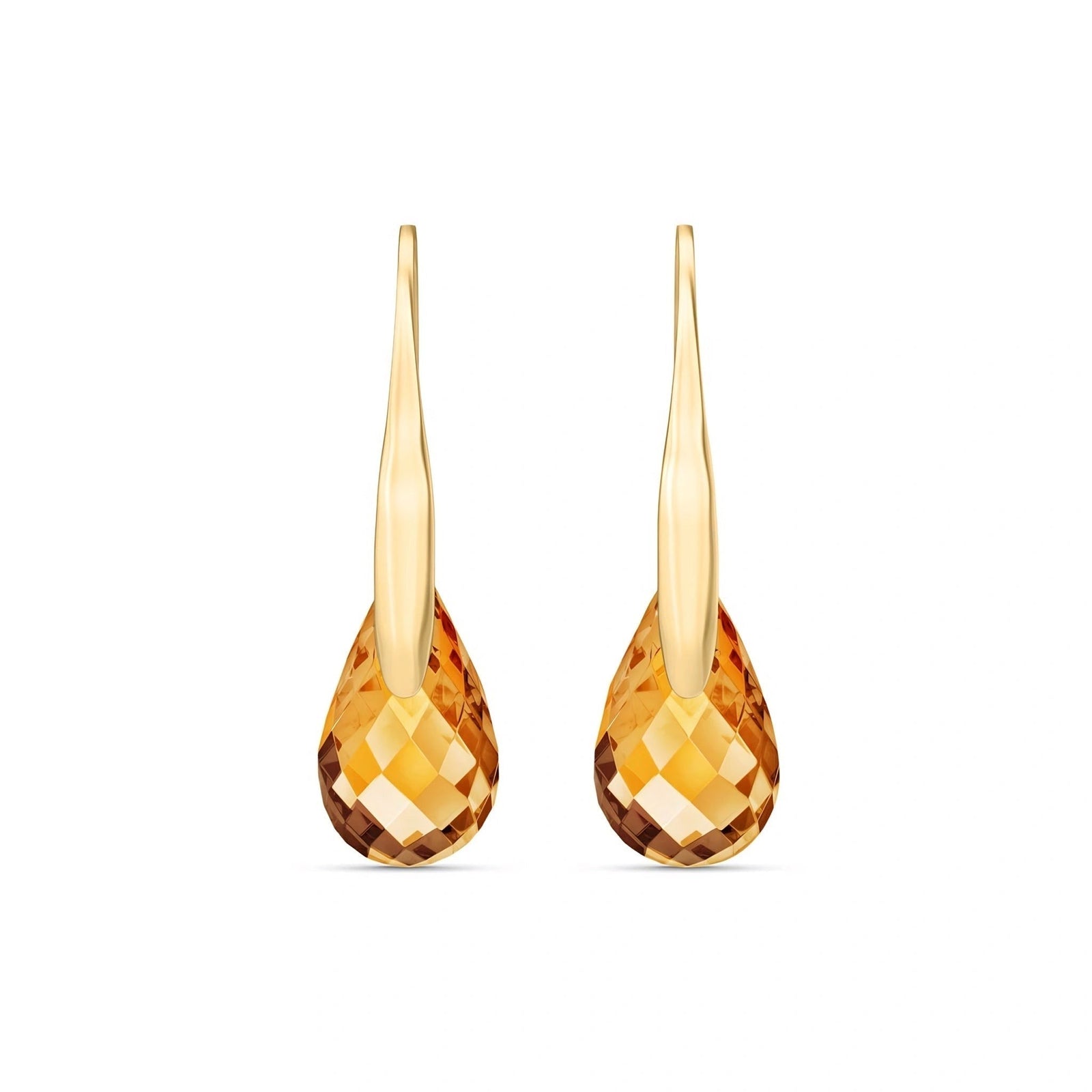 Yellow Gold Earrings Emerald 10K — Ottilia