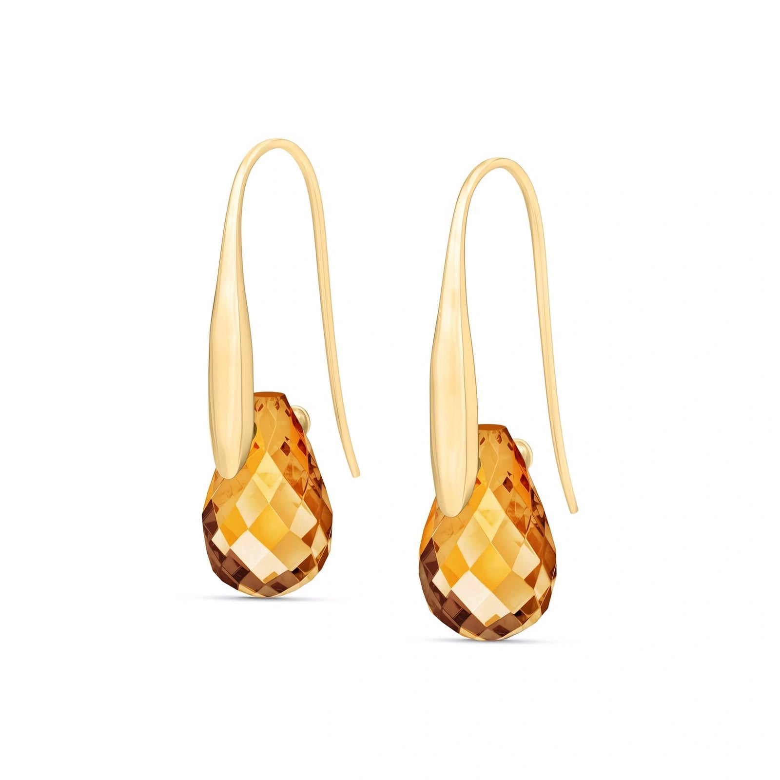 Yellow Gold Earrings Emerald 10K — Ottilia
