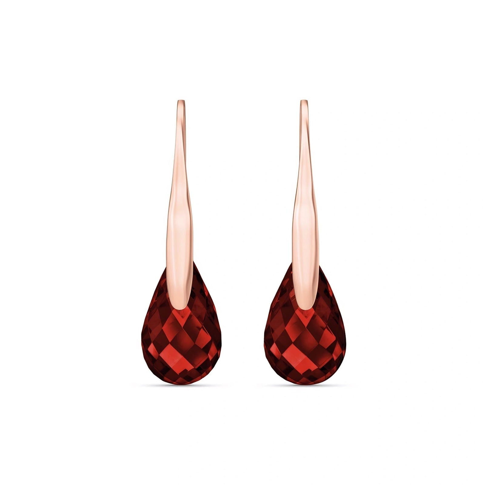 Rose Gold Earrings Garnet 10K — Ottilia
