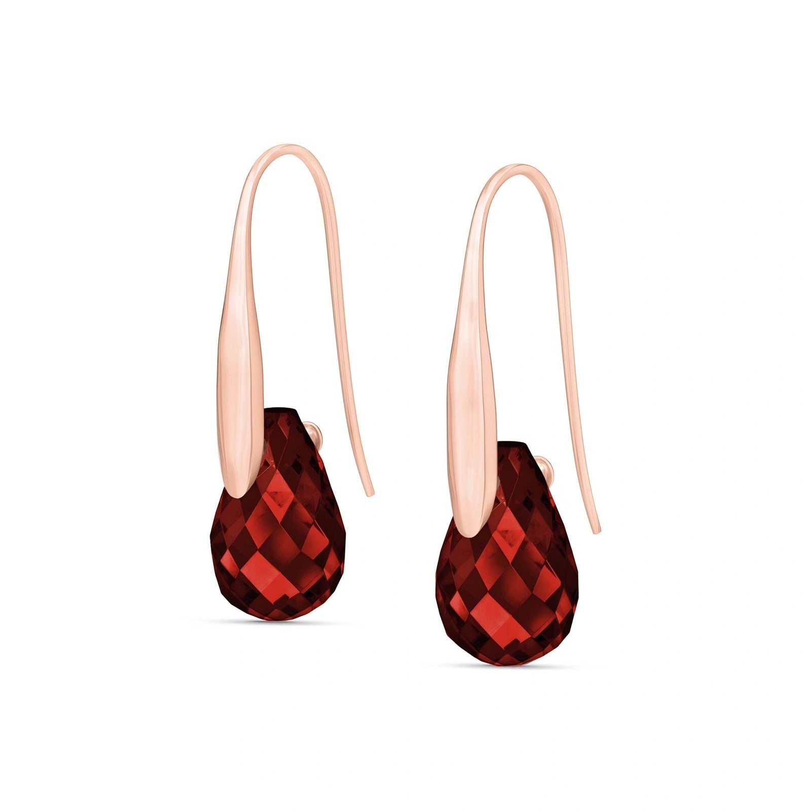 Rose Gold Earrings Garnet 10K — Ottilia