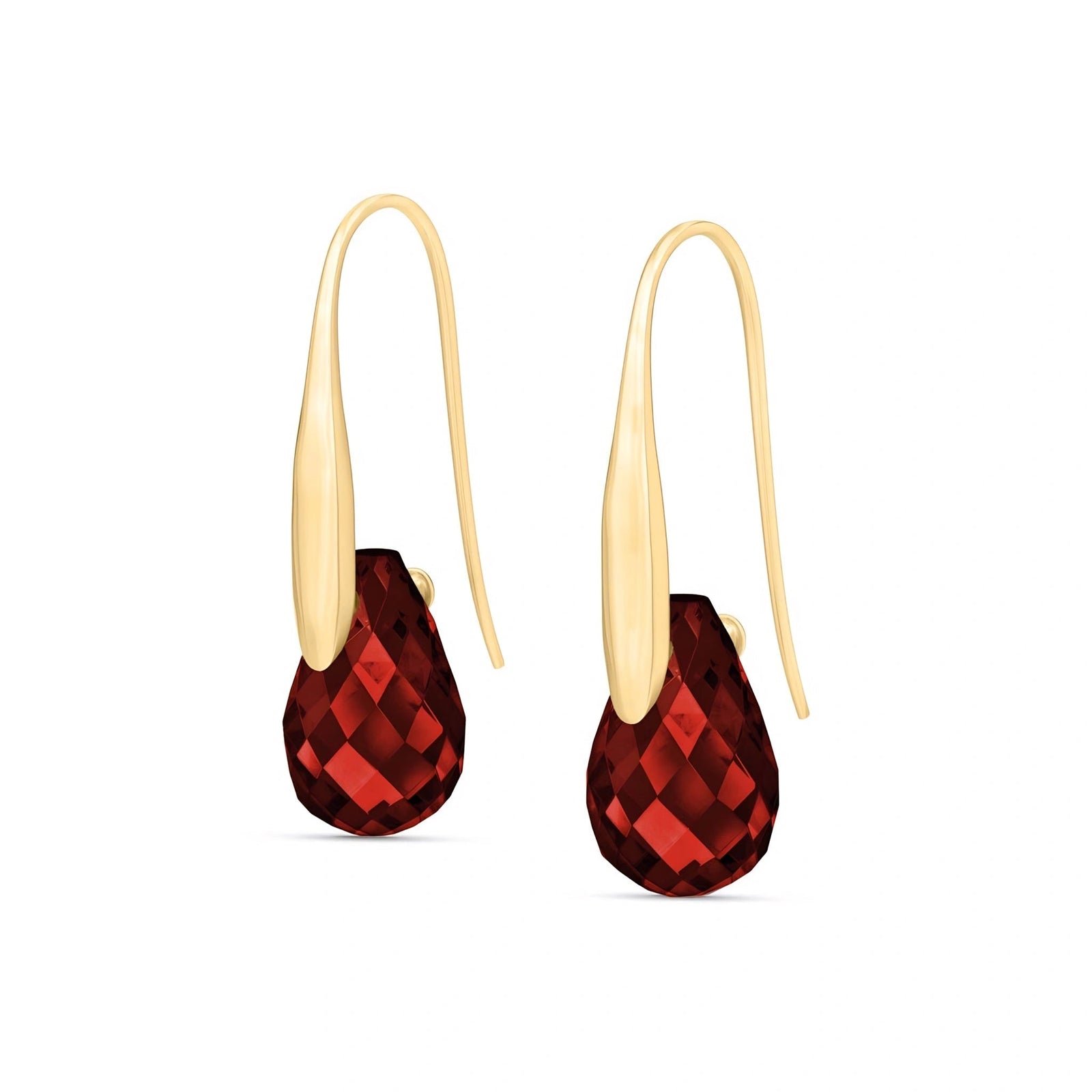 Yellow Gold Earrings Garnet 10K — Ottilia