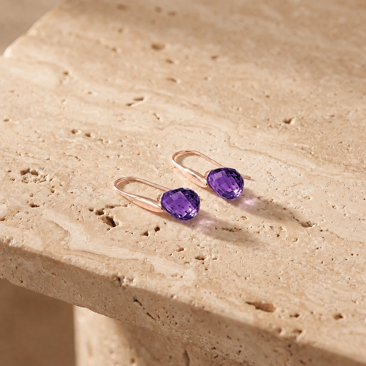 Rose Gold Earrings Ruby 10K — Ottilia