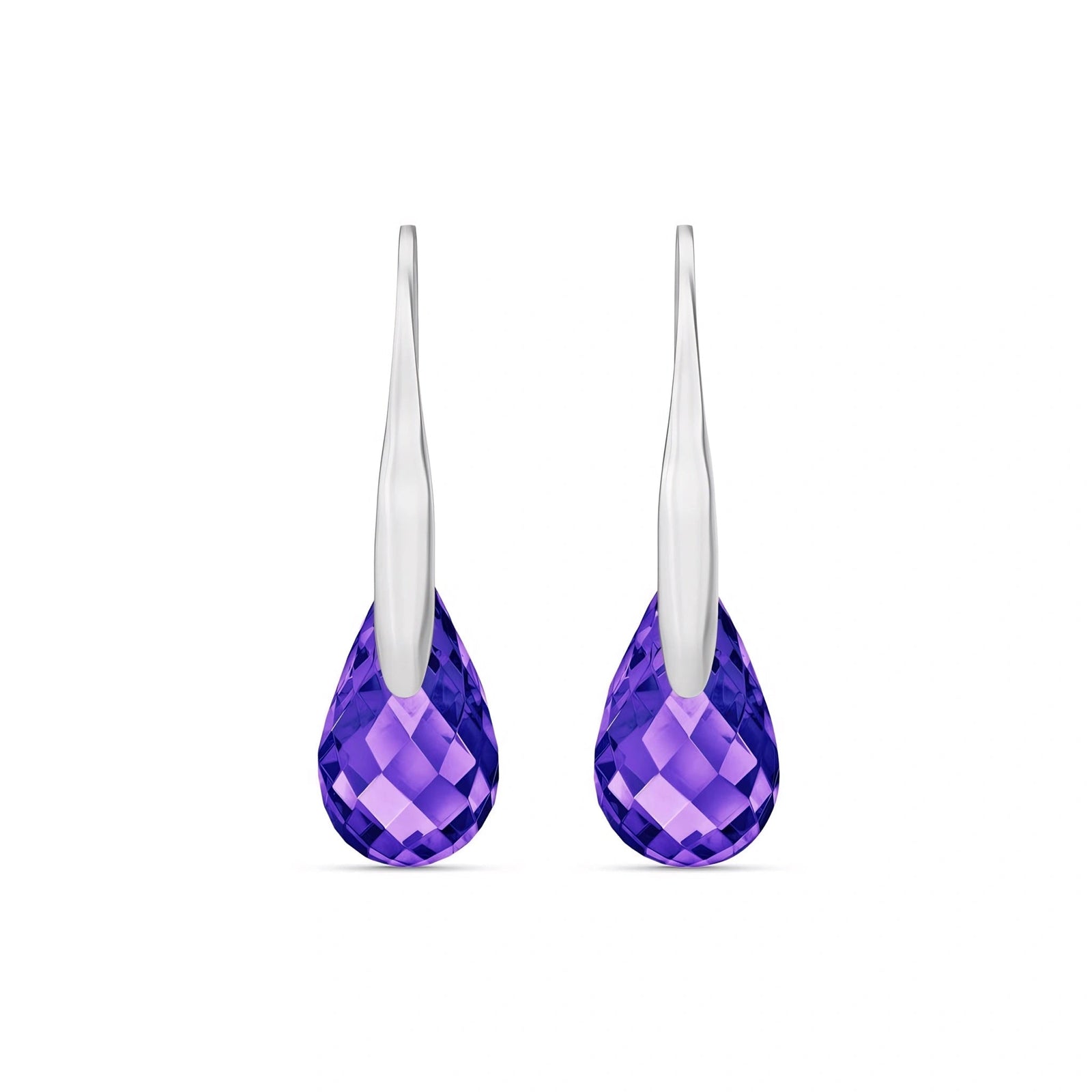 White Gold Earrings Ruby 10K — Ottilia