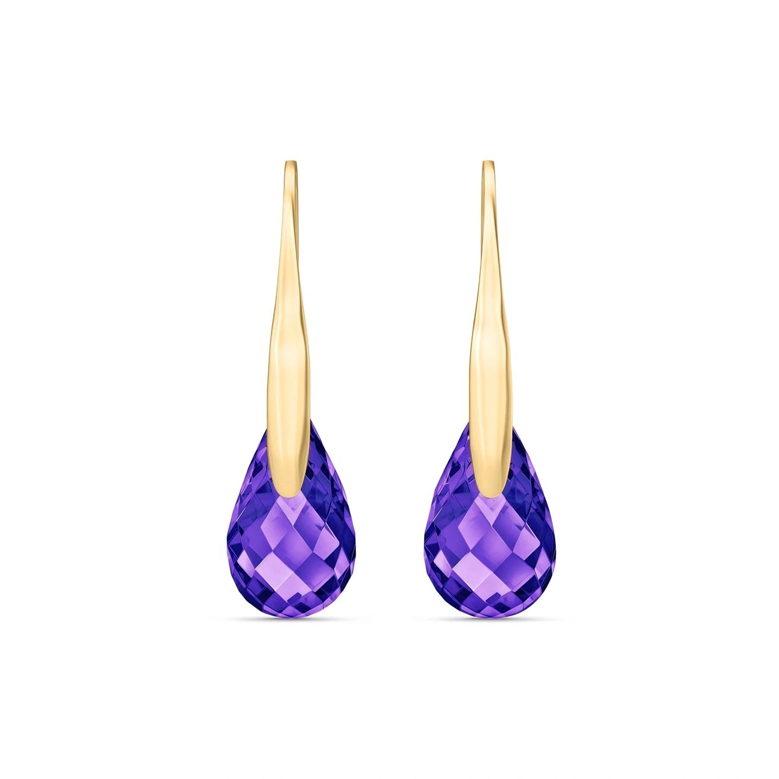 Yellow Gold Earrings Ruby 10K — Ottilia