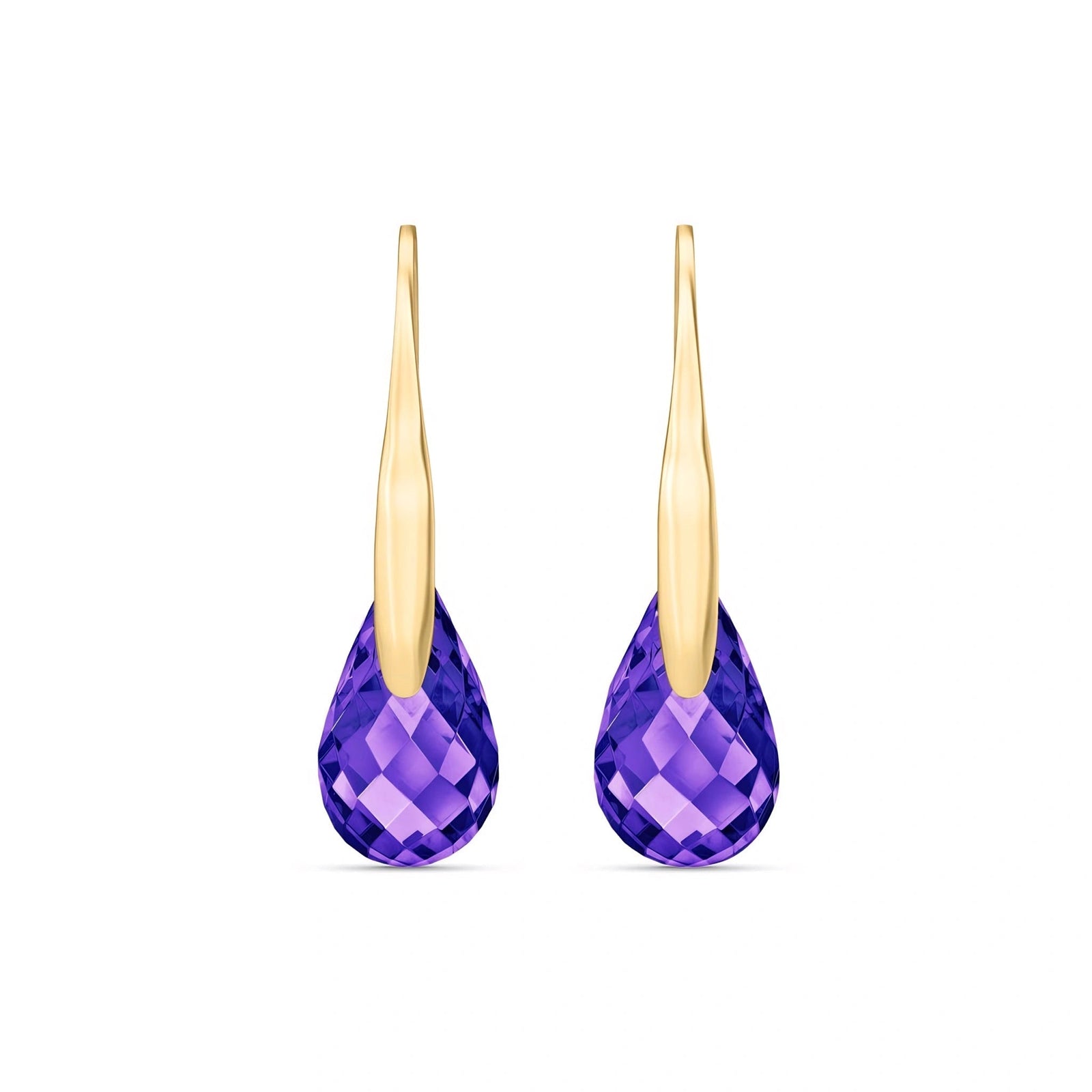 Yellow Gold Earrings Ruby 10K — Ottilia