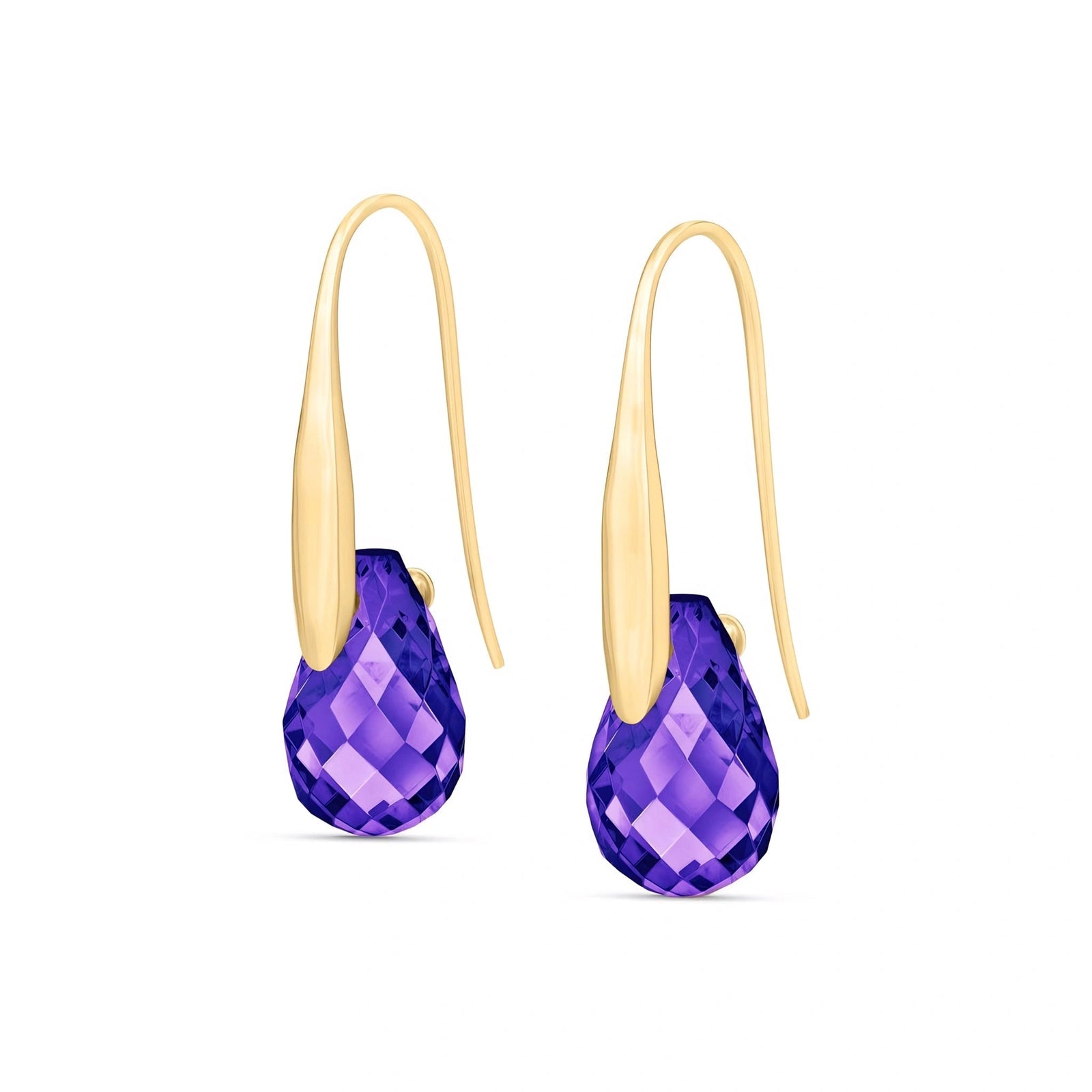 Yellow Gold Earrings Ruby 10K — Ottilia