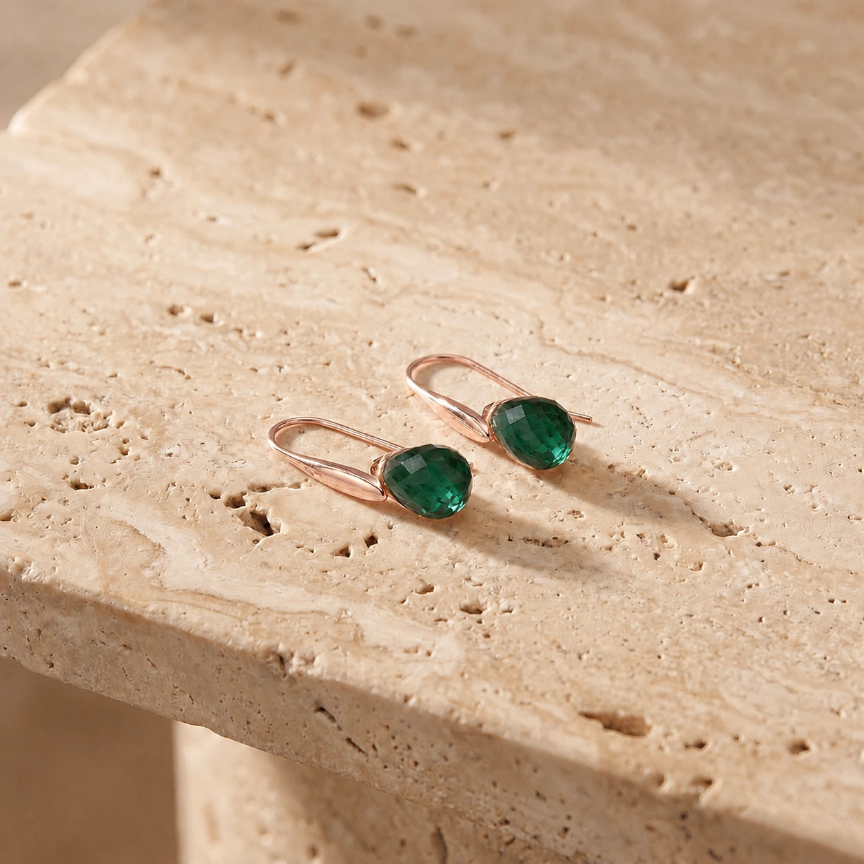 Rose Gold Earrings Sapphire 10K — Ottilia