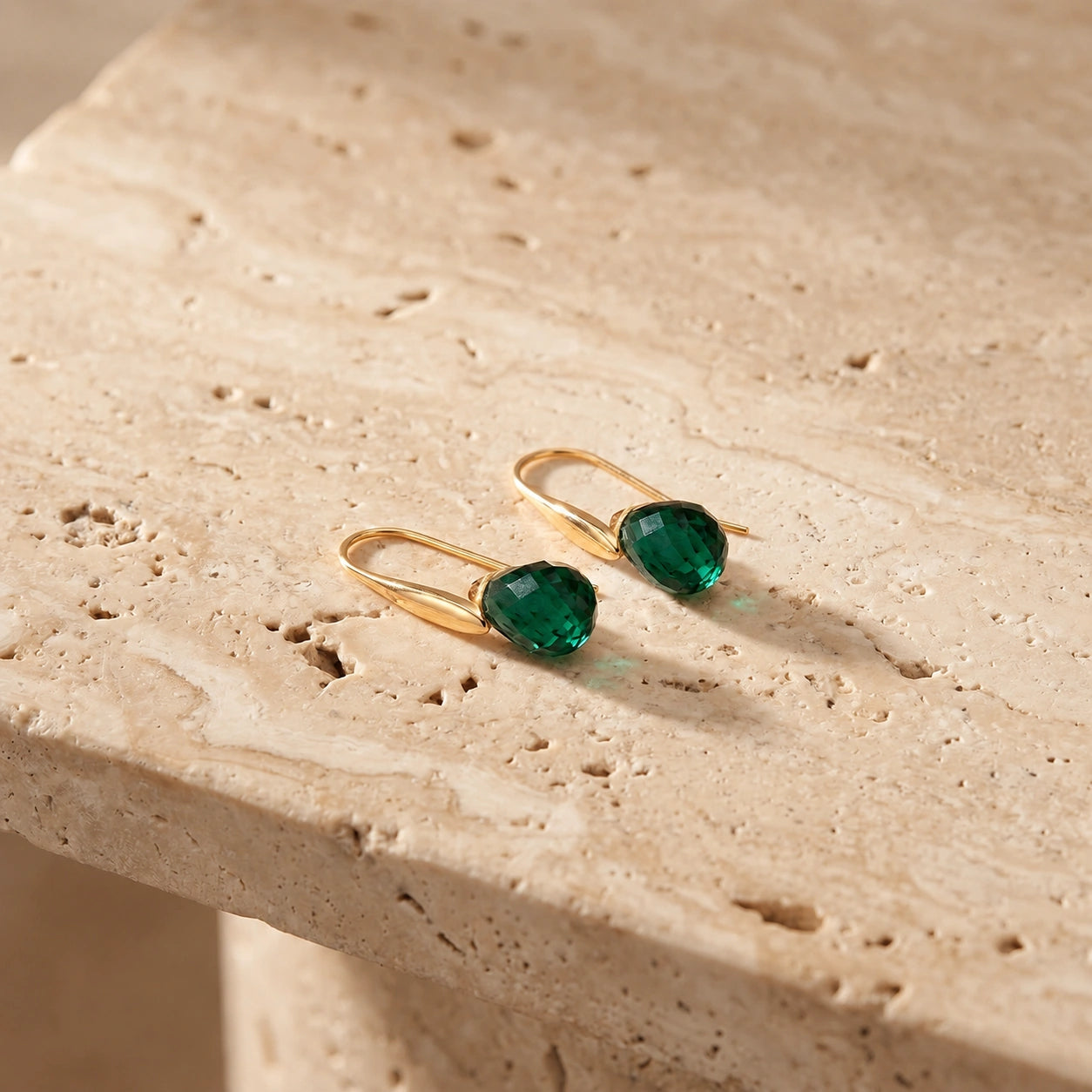 Yellow Gold Earrings Sapphire 10K — Ottilia