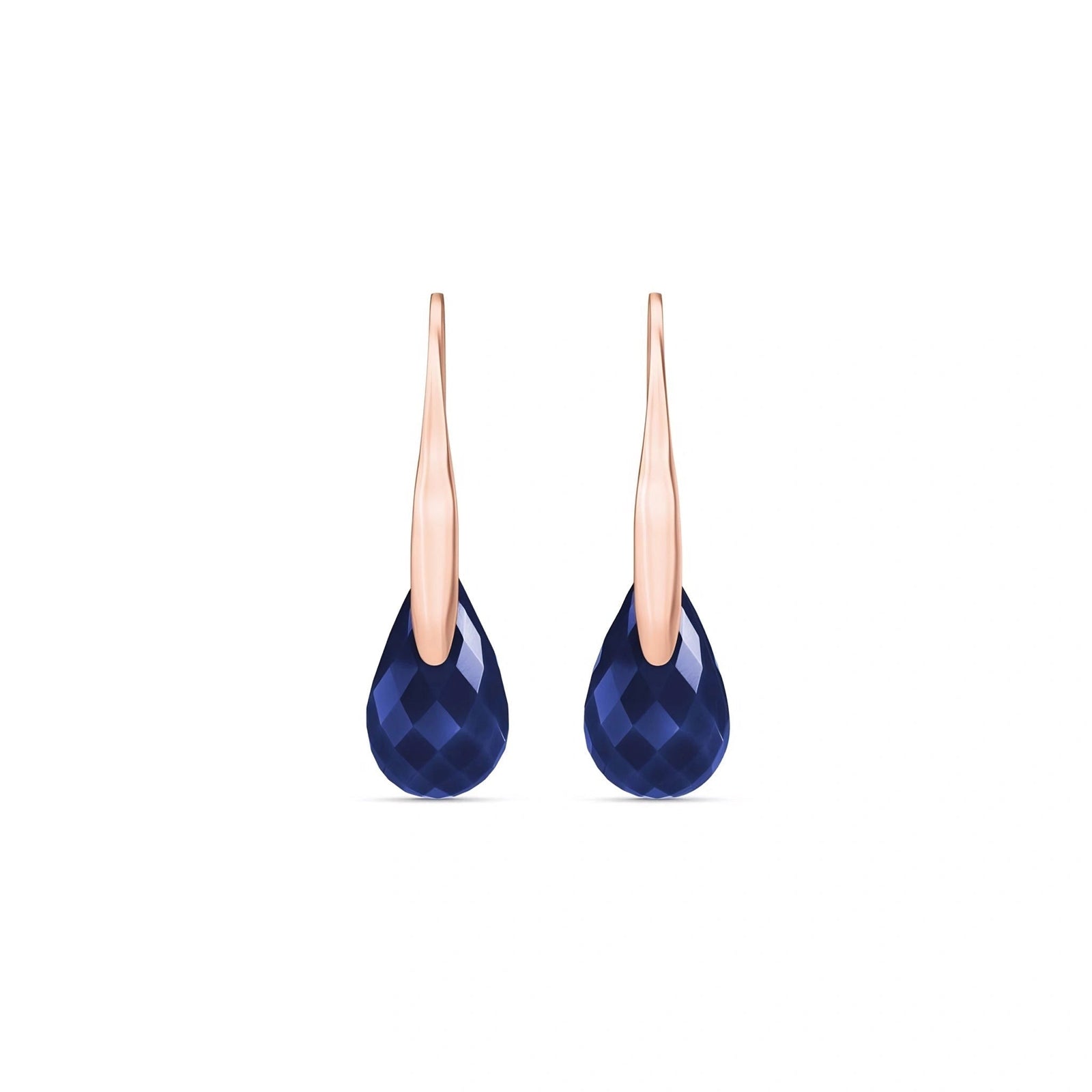 Rose Gold Earrings White Topaz 10K — Ottilia