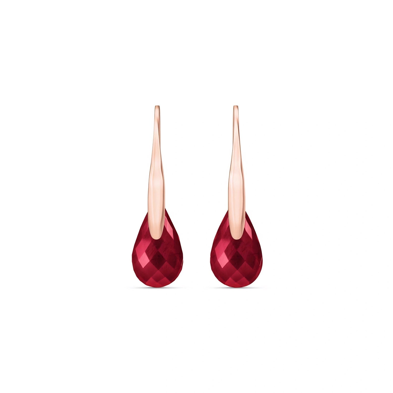 Rose Gold Earrings White Topaz 10K — Ottilia