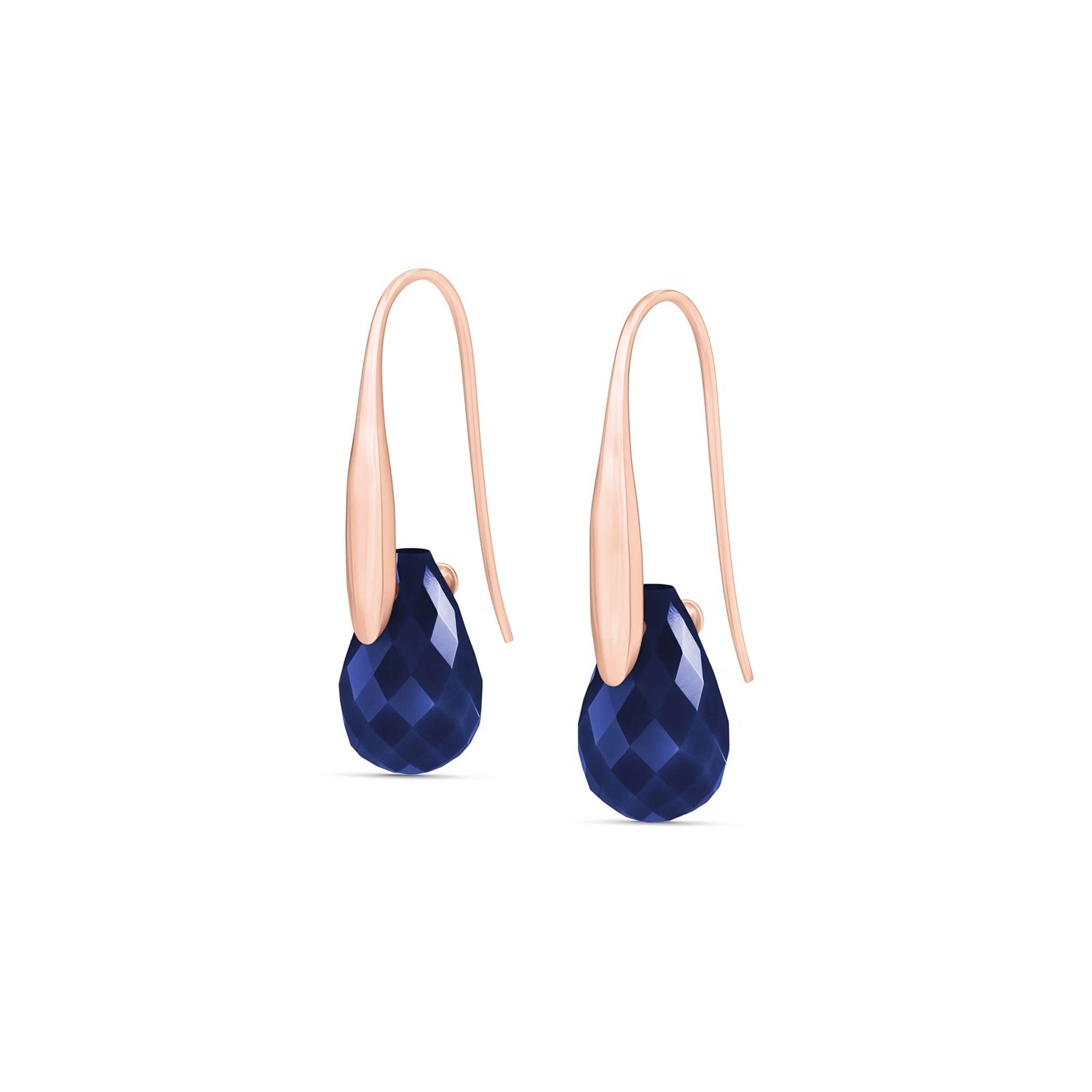 Rose Gold Earrings White Topaz 10K — Ottilia
