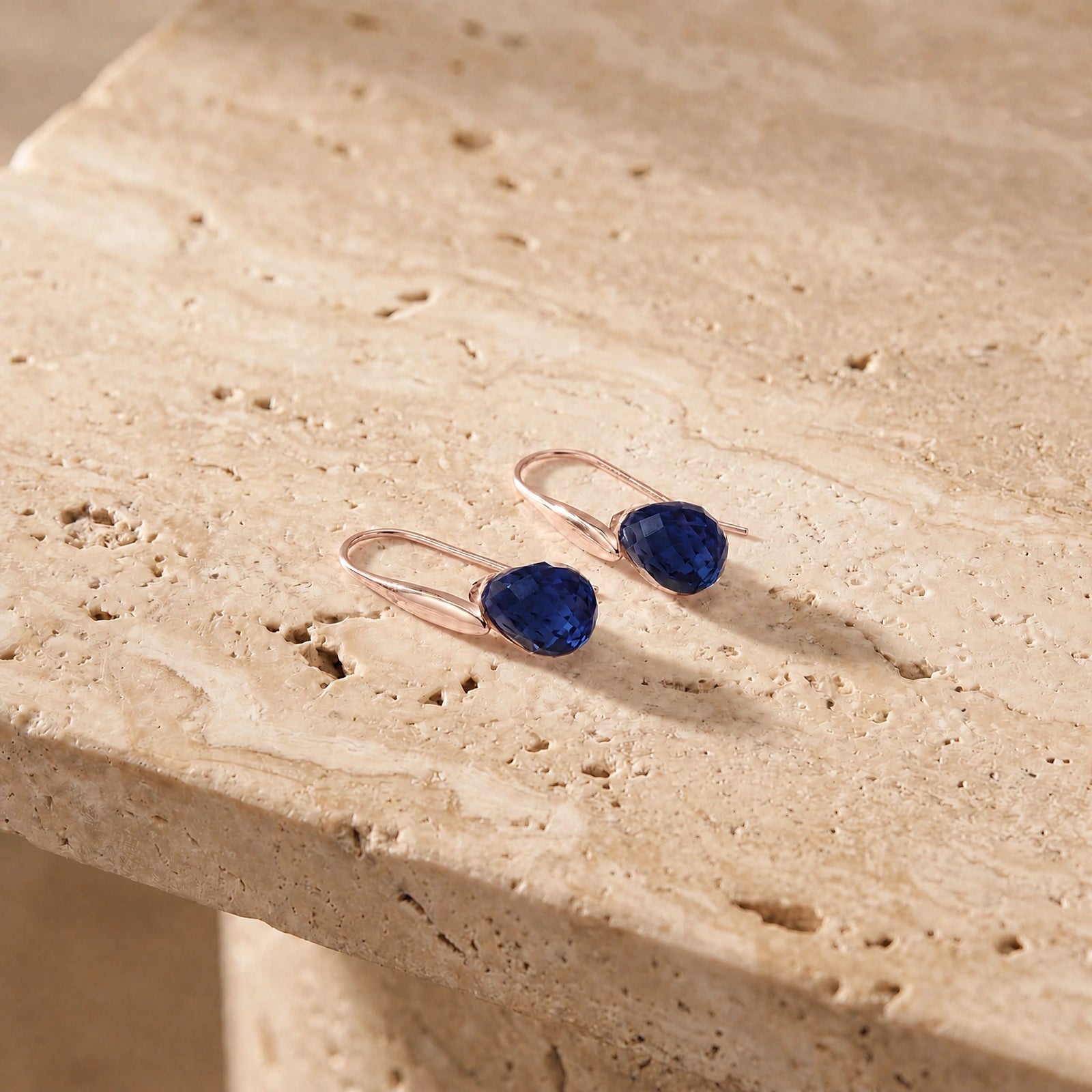 Rose Gold Earrings White Topaz 10K — Ottilia