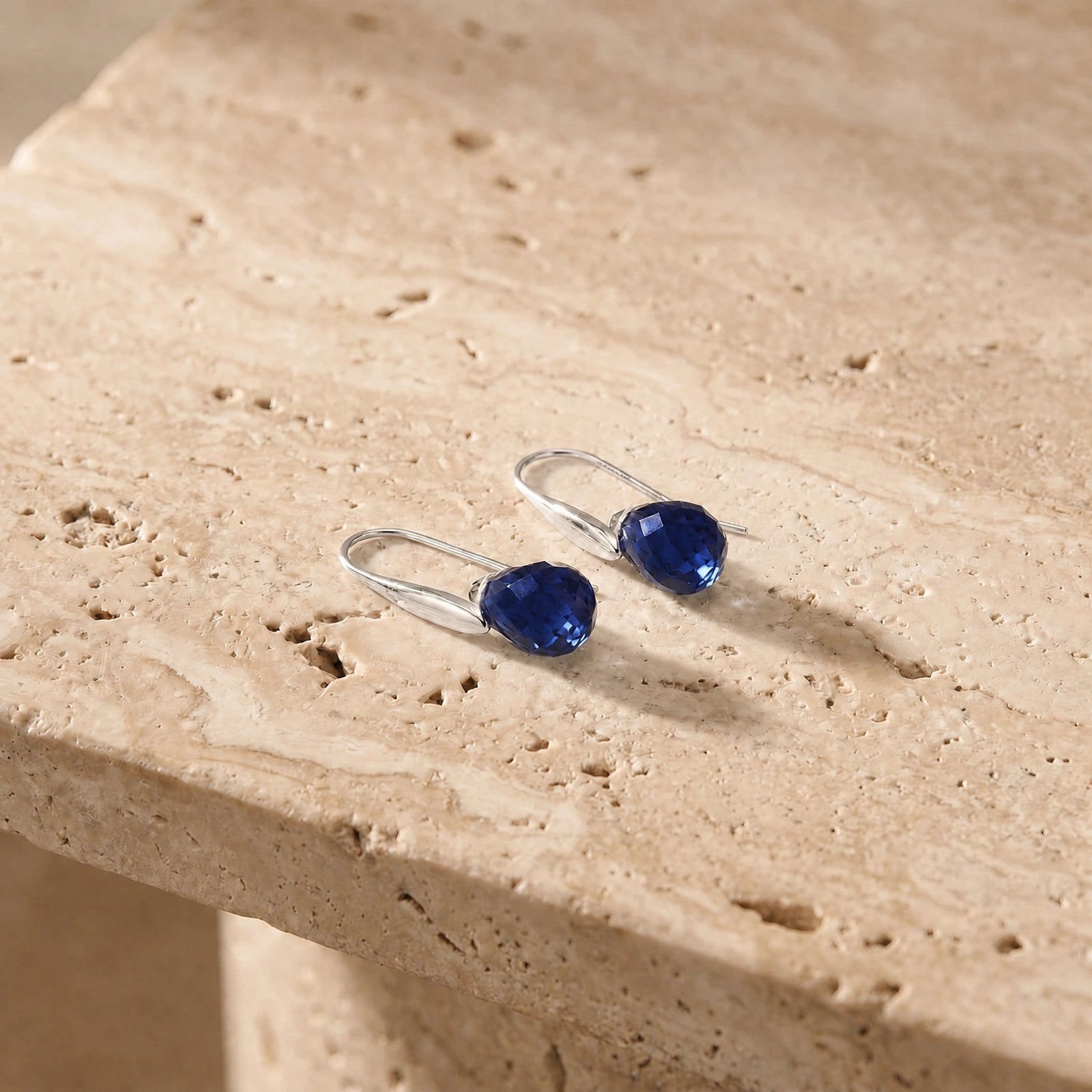 White Gold Earrings White Topaz 10K — Ottilia