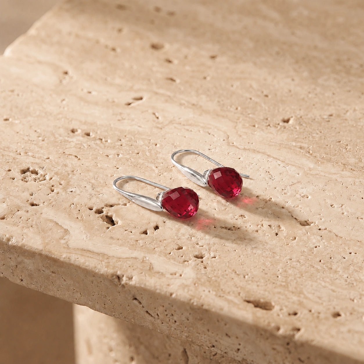 White Gold Earrings White Topaz 10K — Ottilia