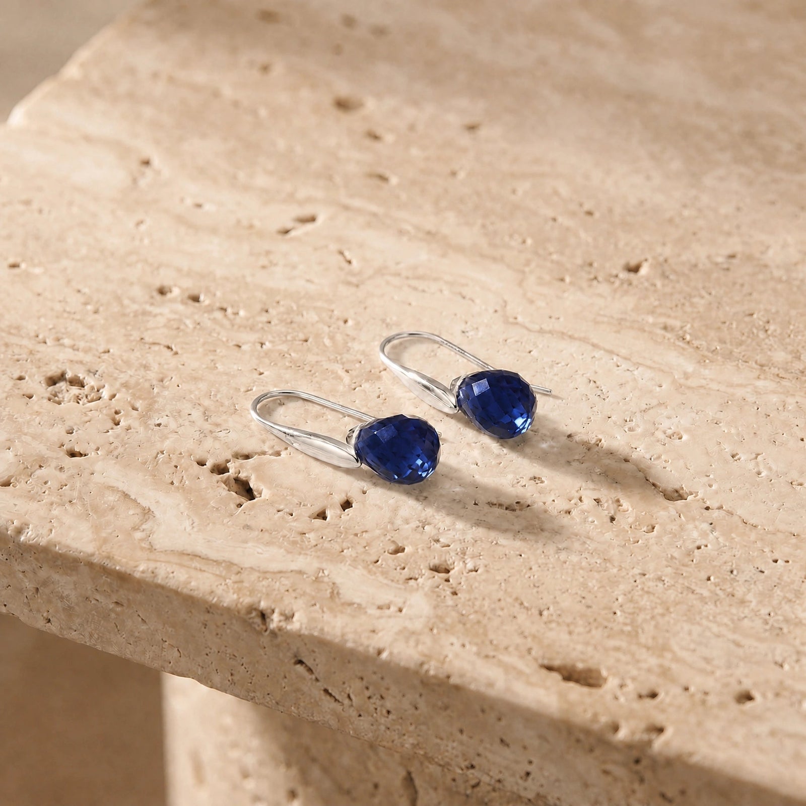 White Gold Earrings White Topaz 10K — Ottilia