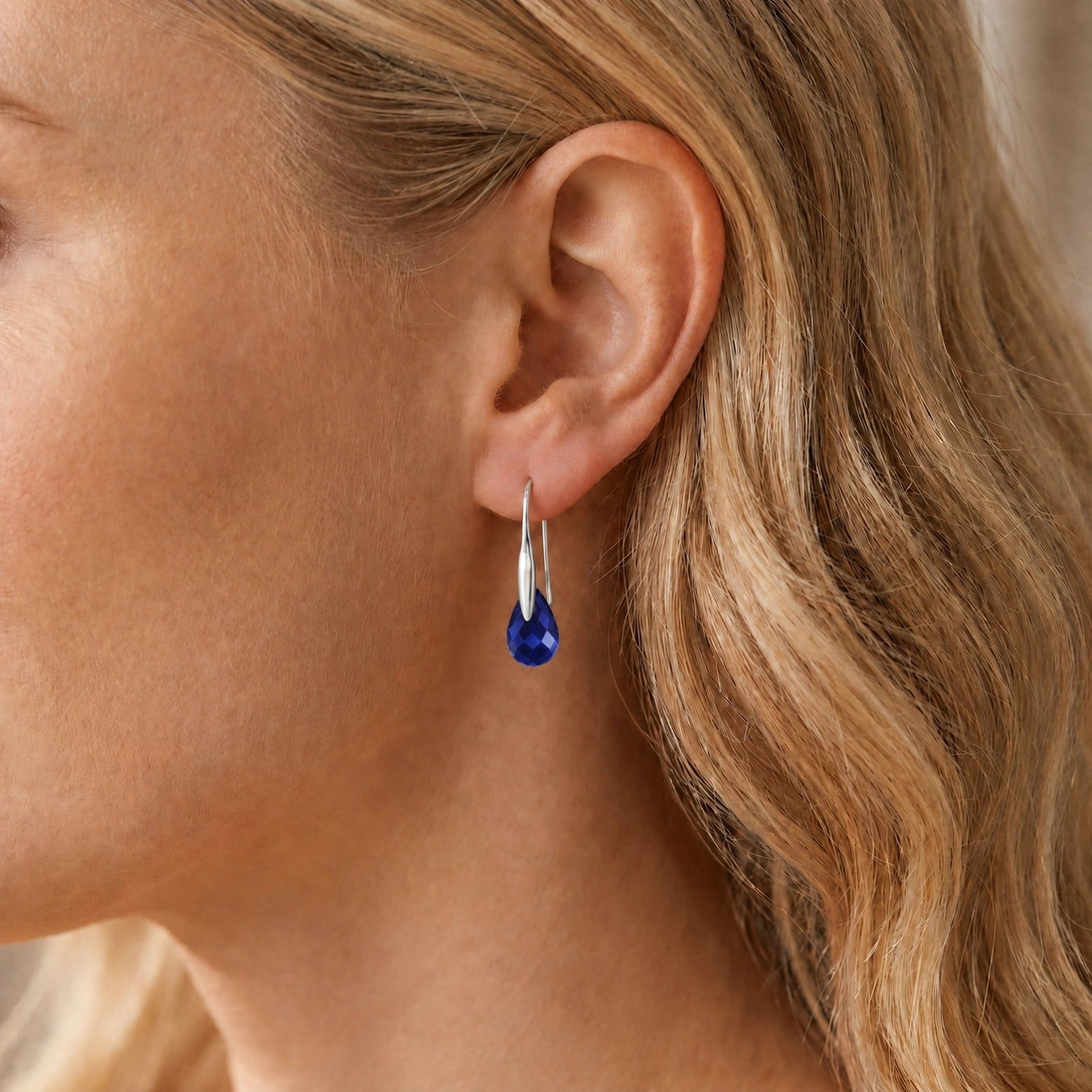 White Gold Earrings White Topaz 10K — Ottilia
