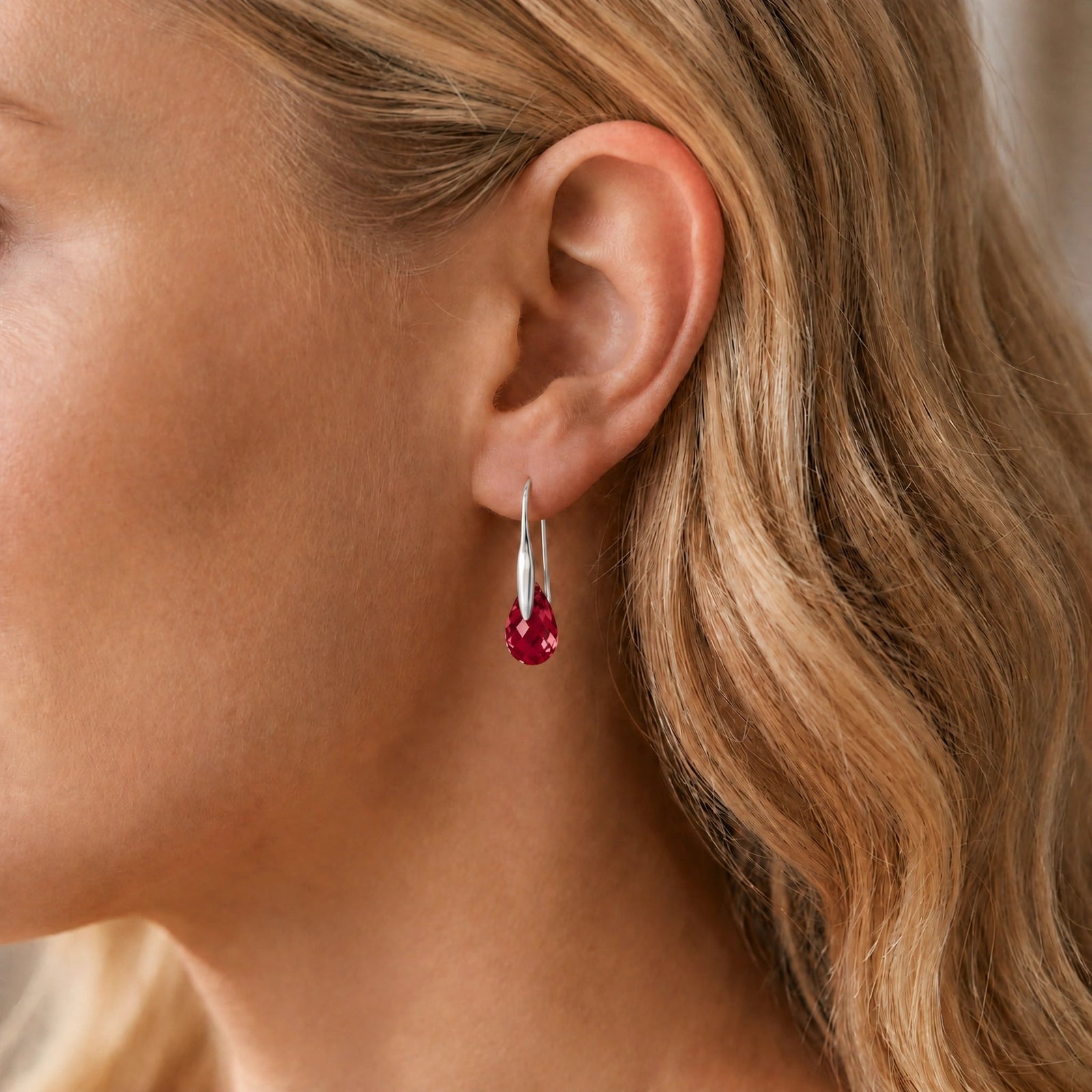 White Gold Earrings White Topaz 10K — Ottilia
