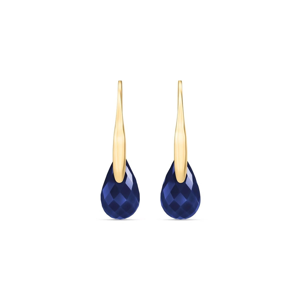 Yellow Gold Earrings White Topaz 10K — Ottilia