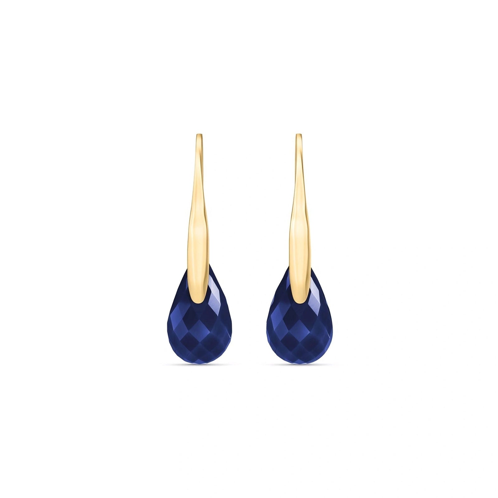 Yellow Gold Earrings White Topaz 10K — Ottilia