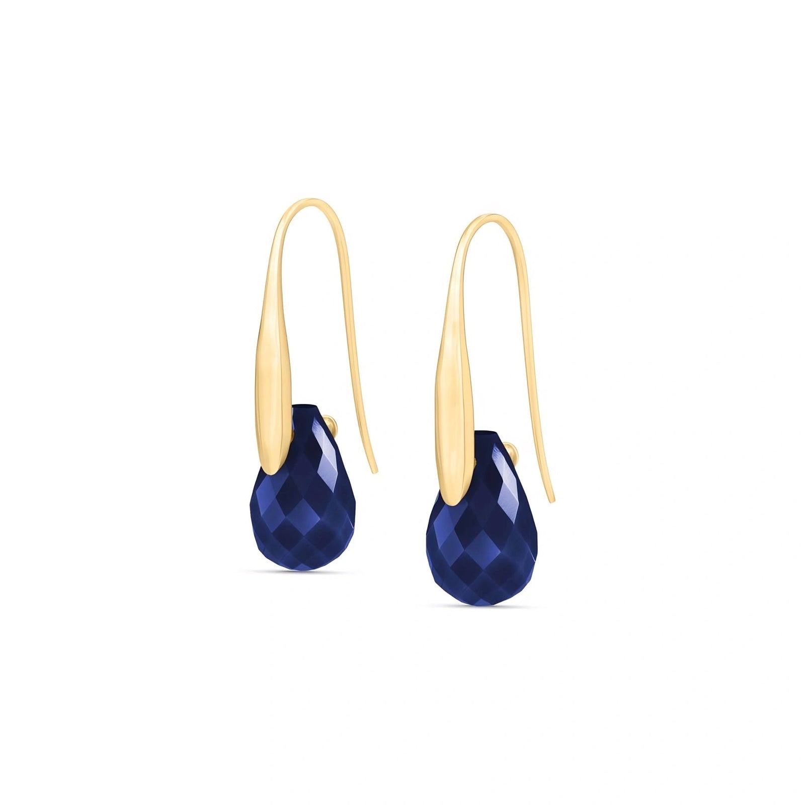 Yellow Gold Earrings White Topaz 10K — Ottilia