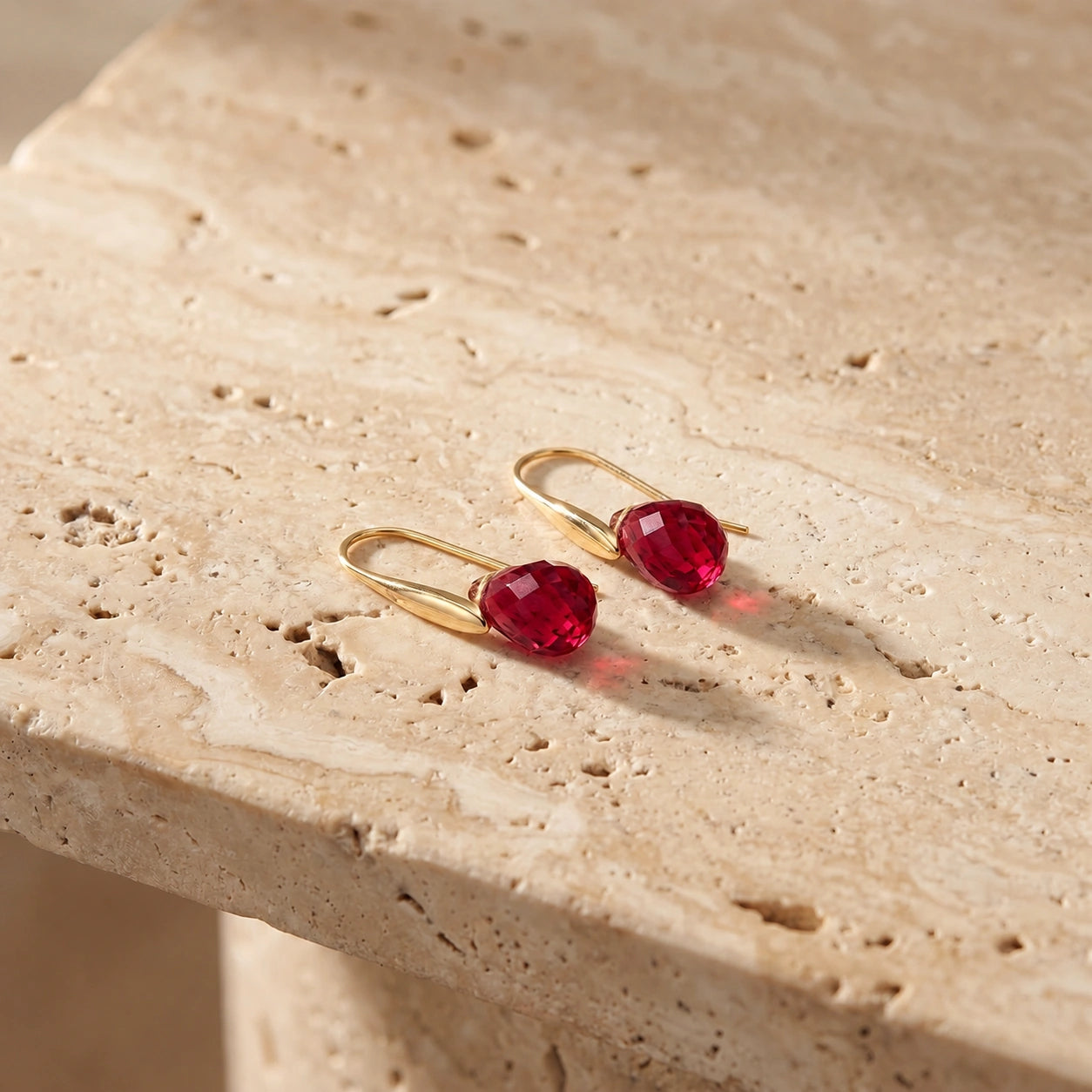 Yellow Gold Earrings White Topaz 10K — Ottilia