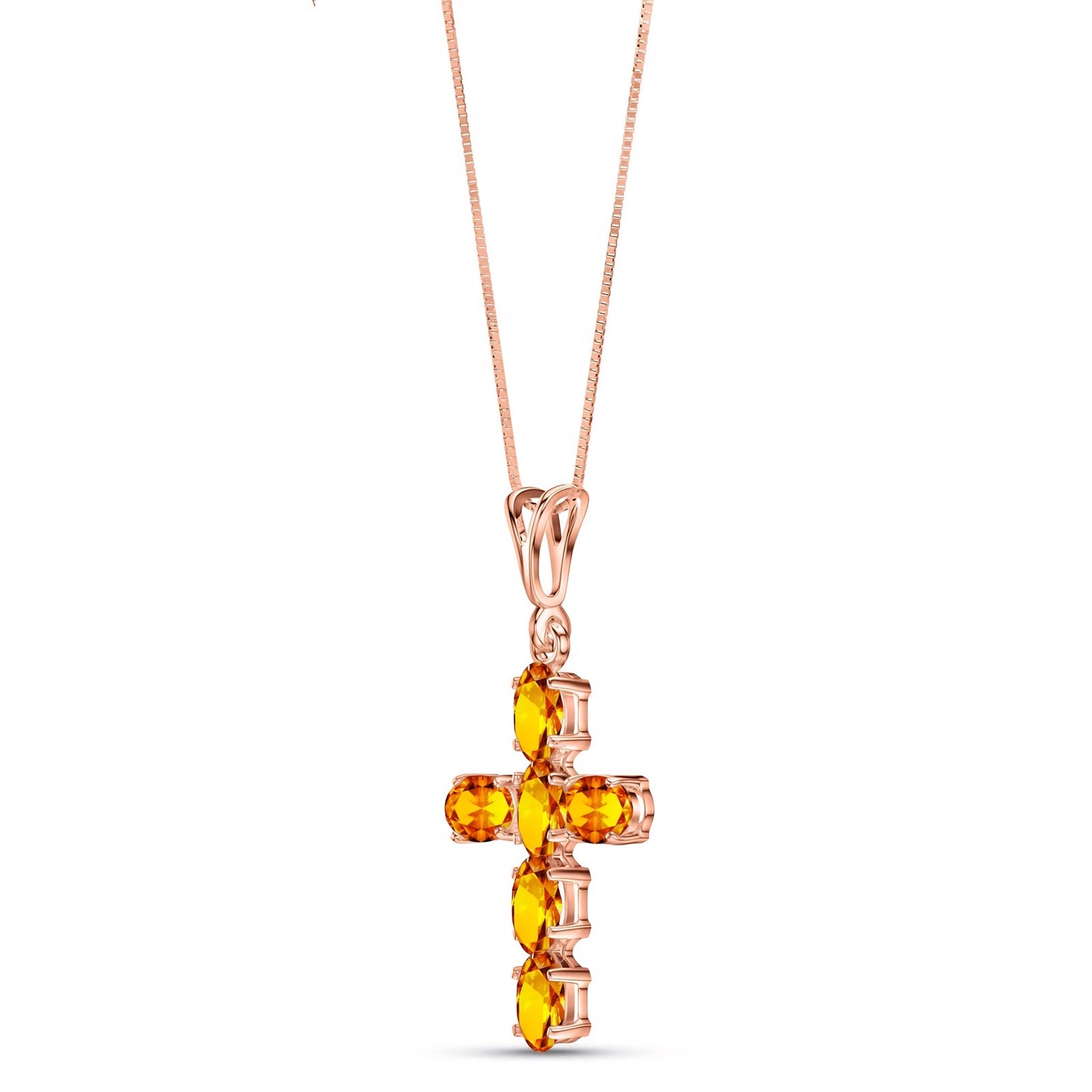 Rose Gold Cross Necklace Peridot 10K — Eleonora