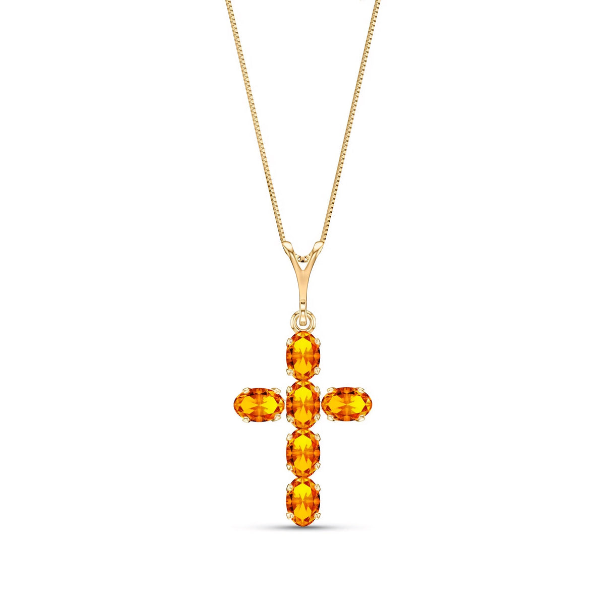 Yellow Gold Cross Necklace Peridot 10K — Eleonora