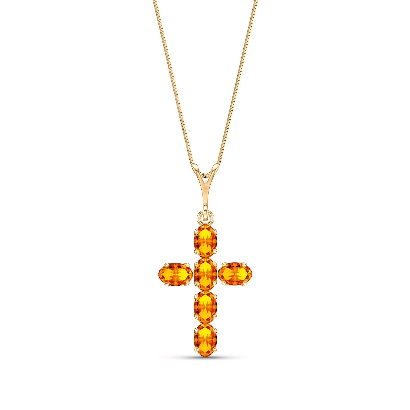 Yellow Gold Cross Necklace Peridot 10K — Eleonora