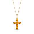 Yellow Gold Cross Necklace Citrine 10K — Eleonora