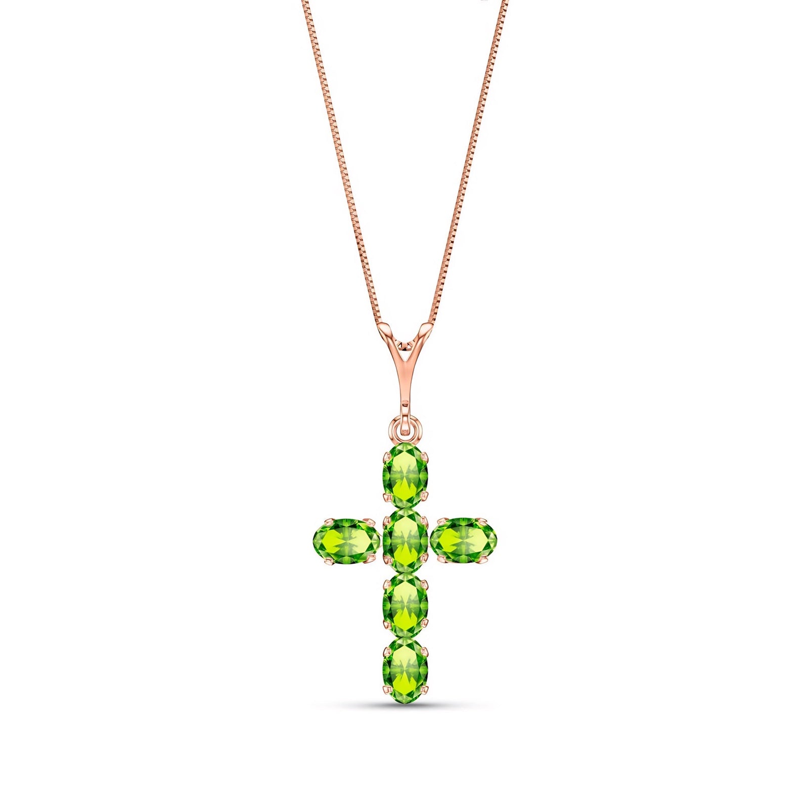 Rose Gold Cross Necklace Ruby 10K — Eleonora