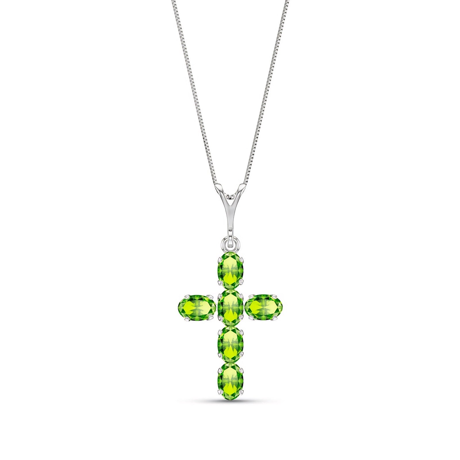 White Gold Cross Necklace Ruby 10K — Eleonora