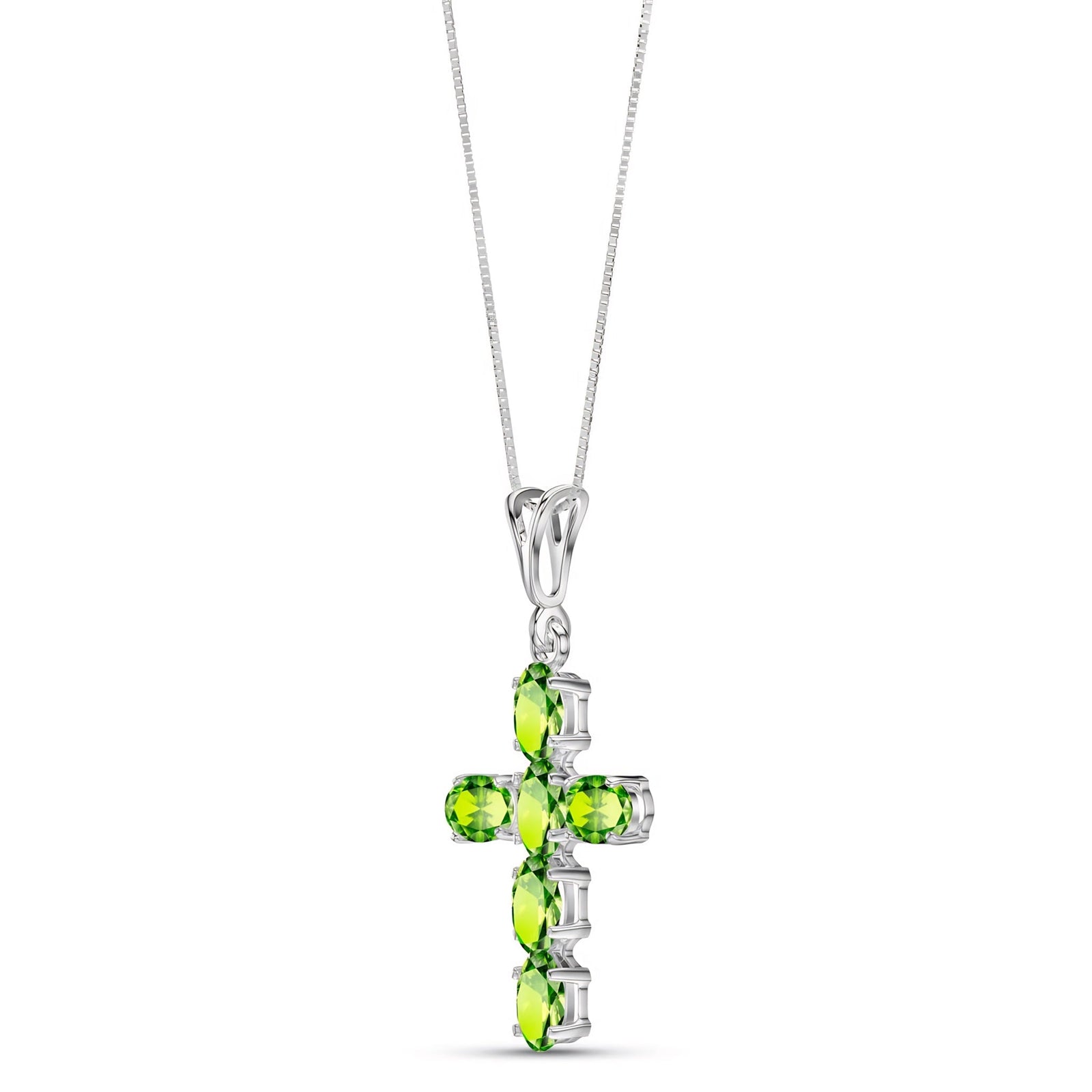 White Gold Cross Necklace Ruby 10K — Eleonora