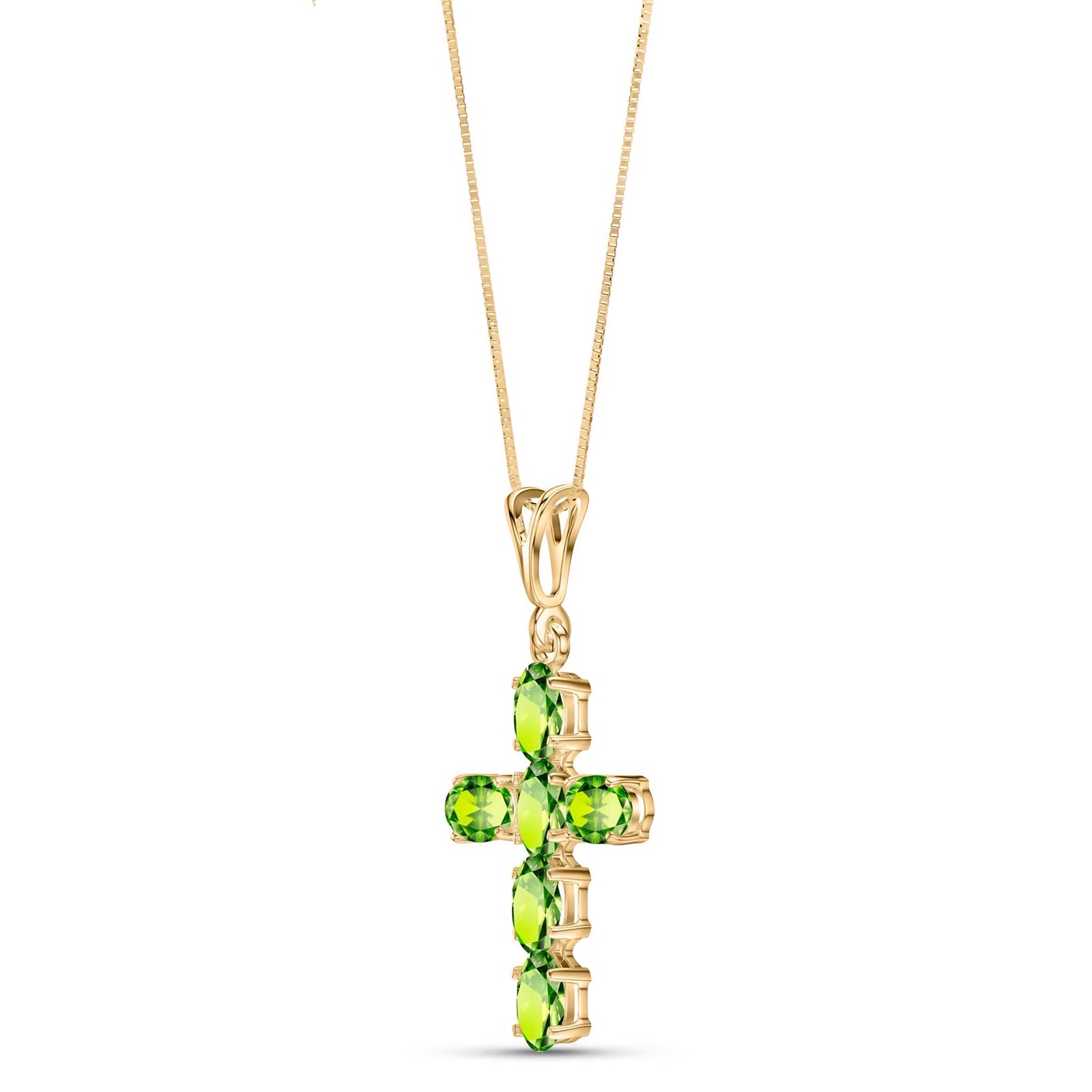 Yellow Gold Cross Necklace Ruby 10K — Eleonora