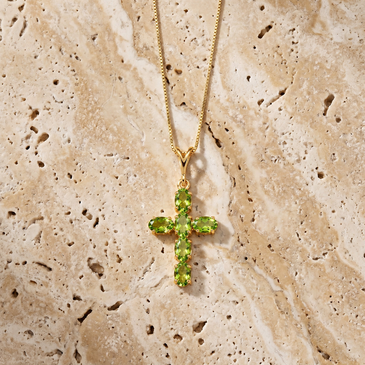 Yellow Gold Cross Necklace Ruby 10K — Eleonora