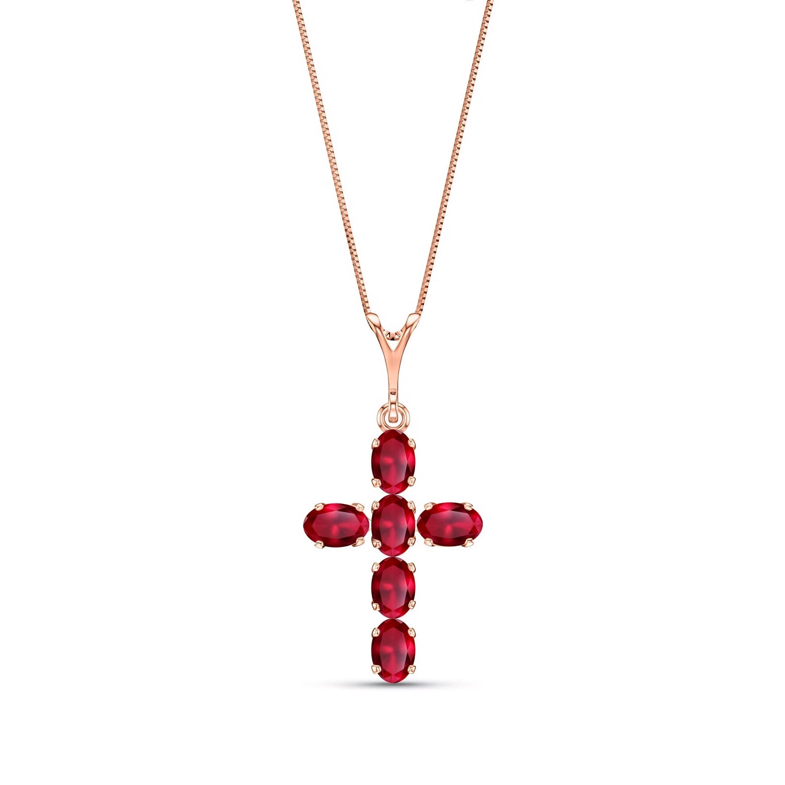 Rose Gold Cross Necklace Sapphire 10K — Eleonora