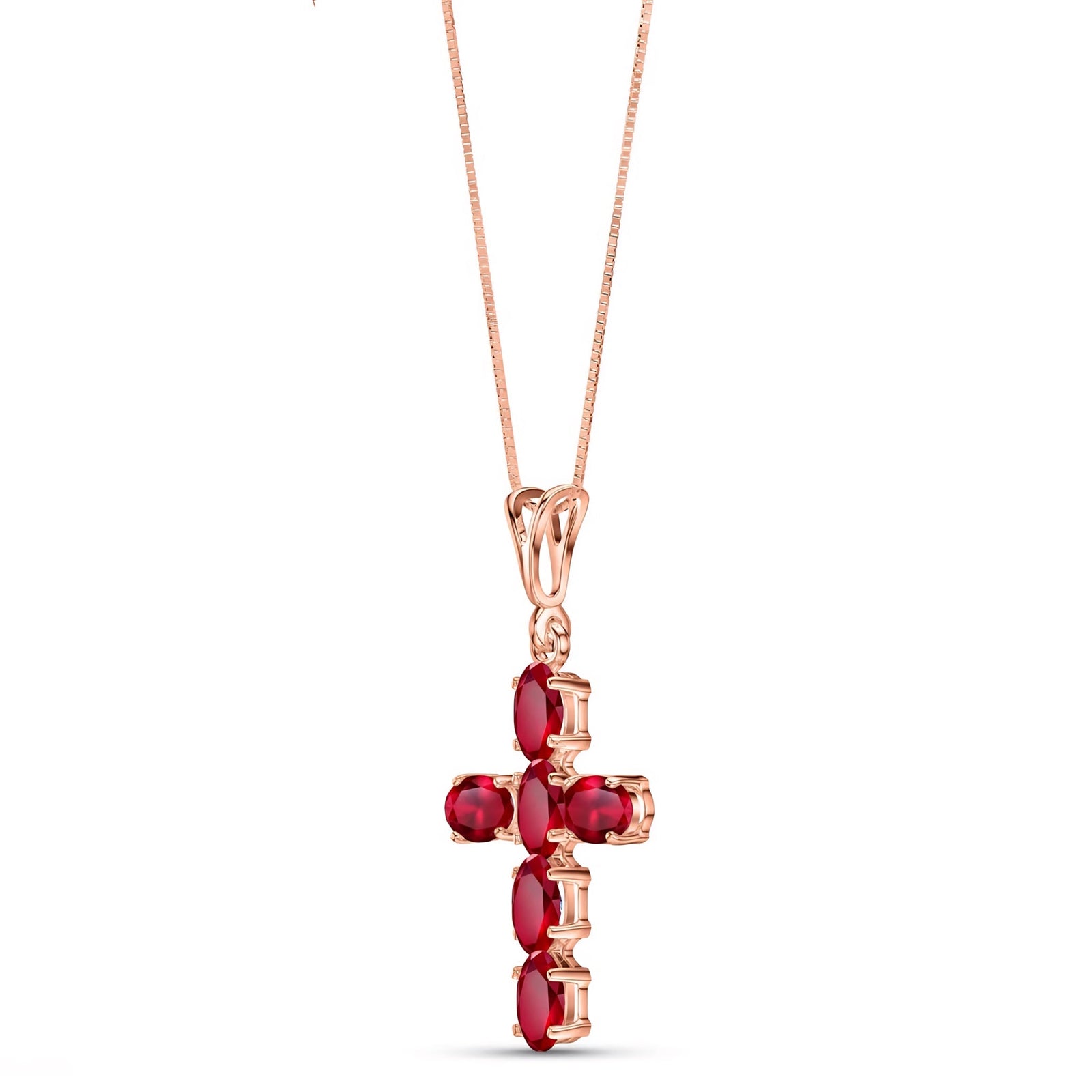 Rose Gold Cross Necklace Sapphire 10K — Eleonora