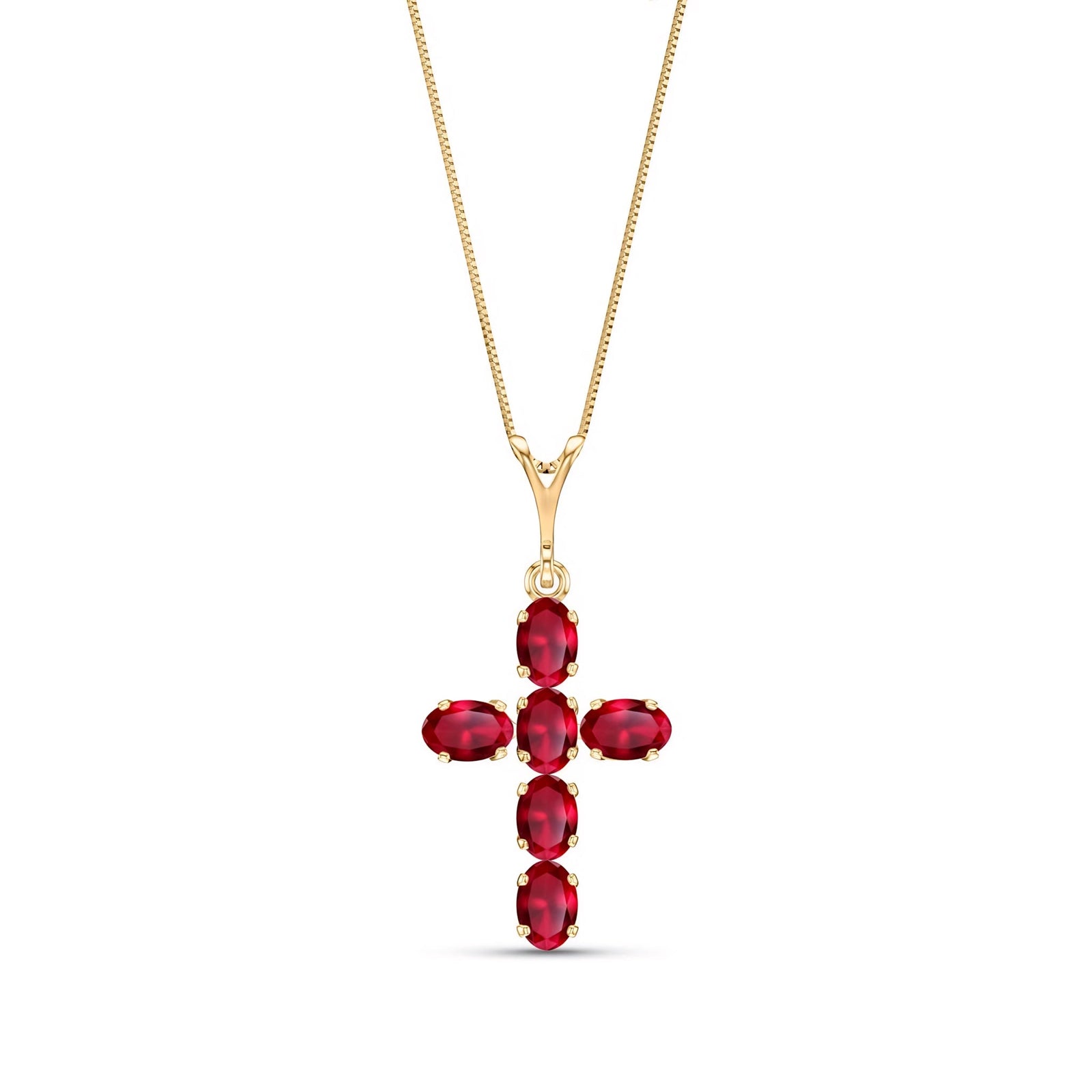 Yellow Gold Cross Necklace Sapphire 10K — Eleonora