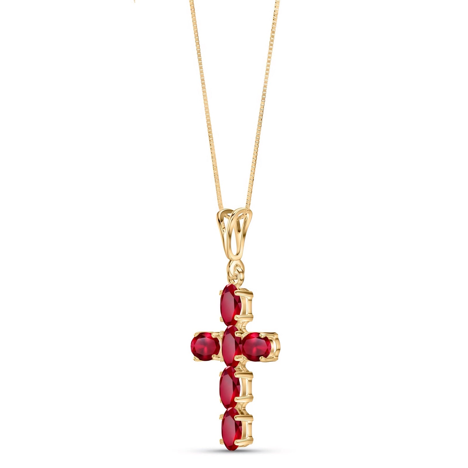 Yellow Gold Cross Necklace Sapphire 10K — Eleonora