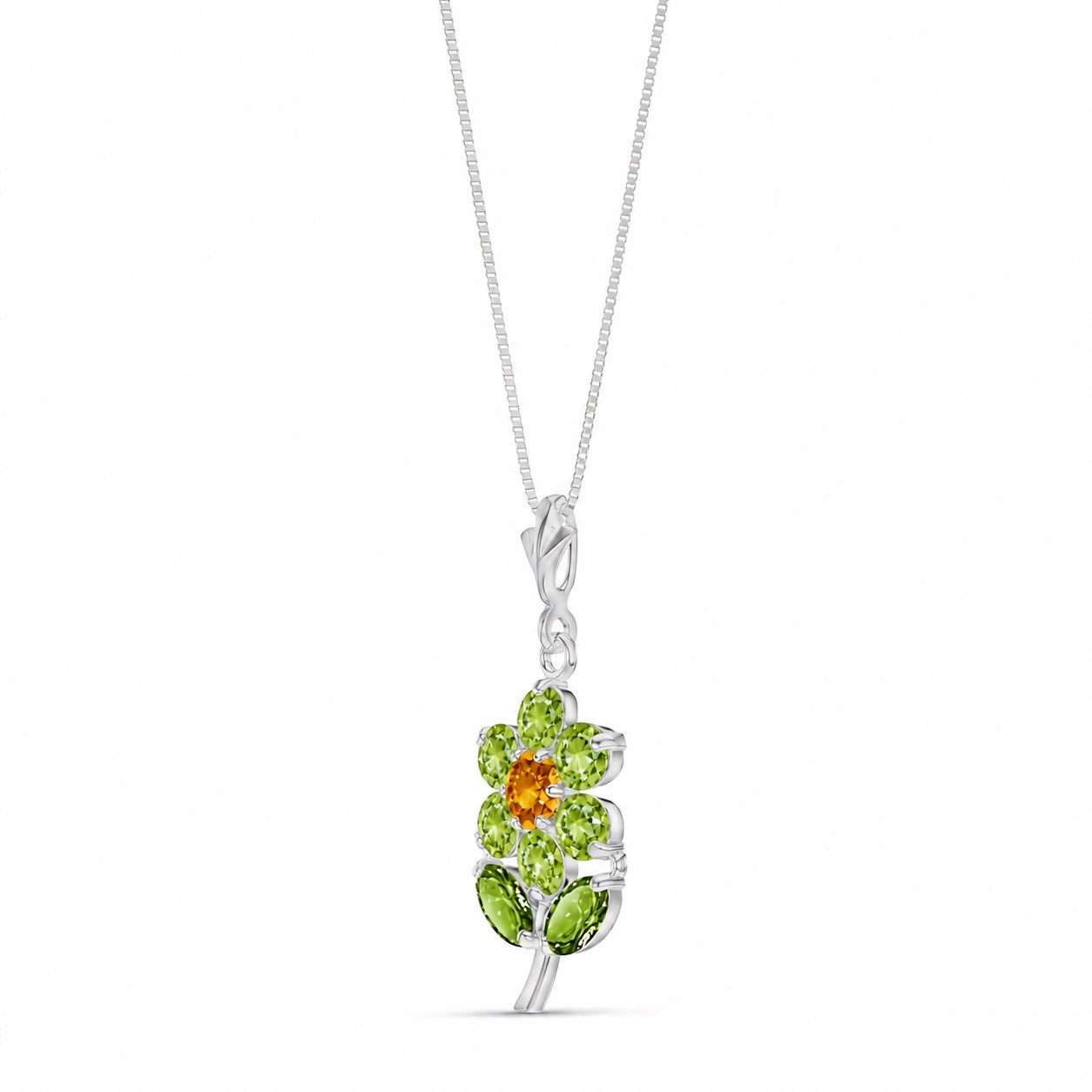 White Gold Citrine & Peridot — Tomasina