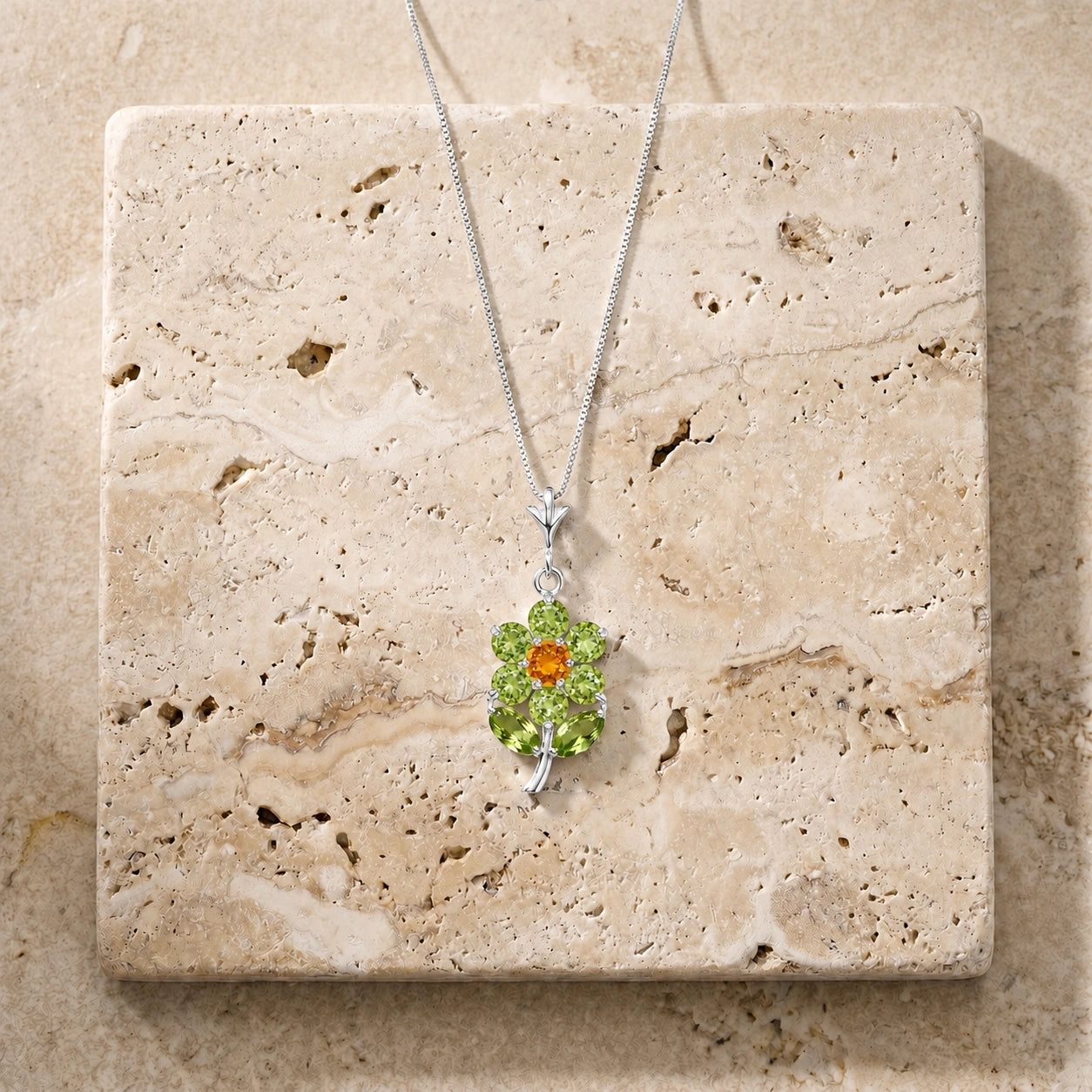 White Gold Citrine & Peridot — Tomasina