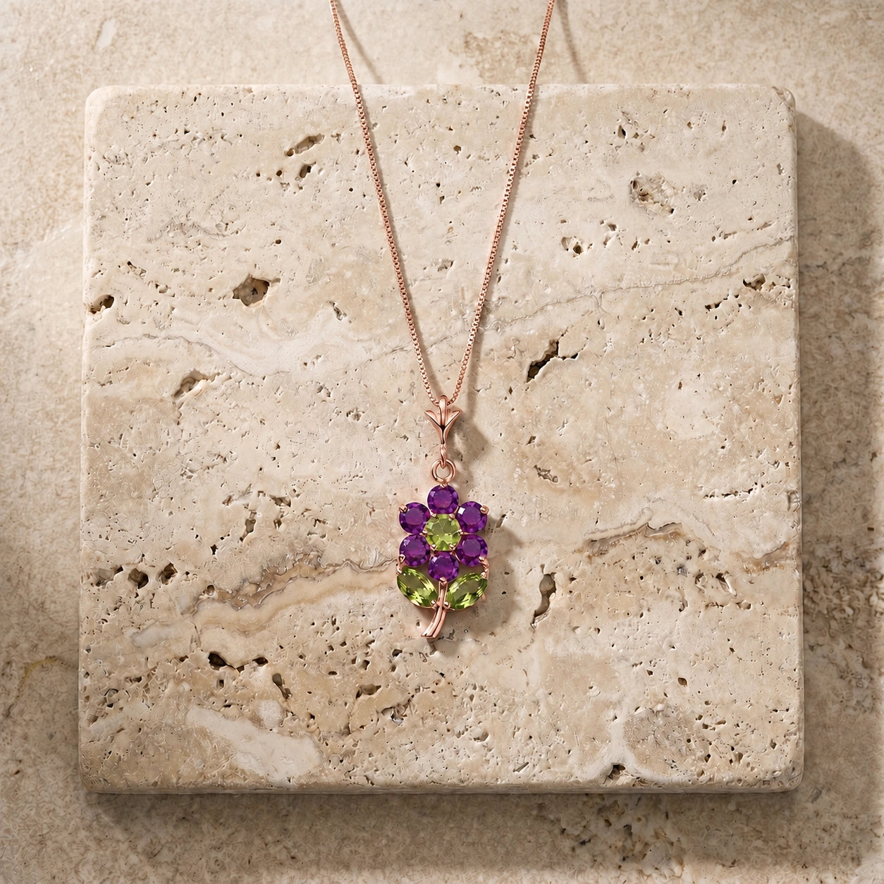 Rose Gold Peridot & Amethyst — Tomasina
