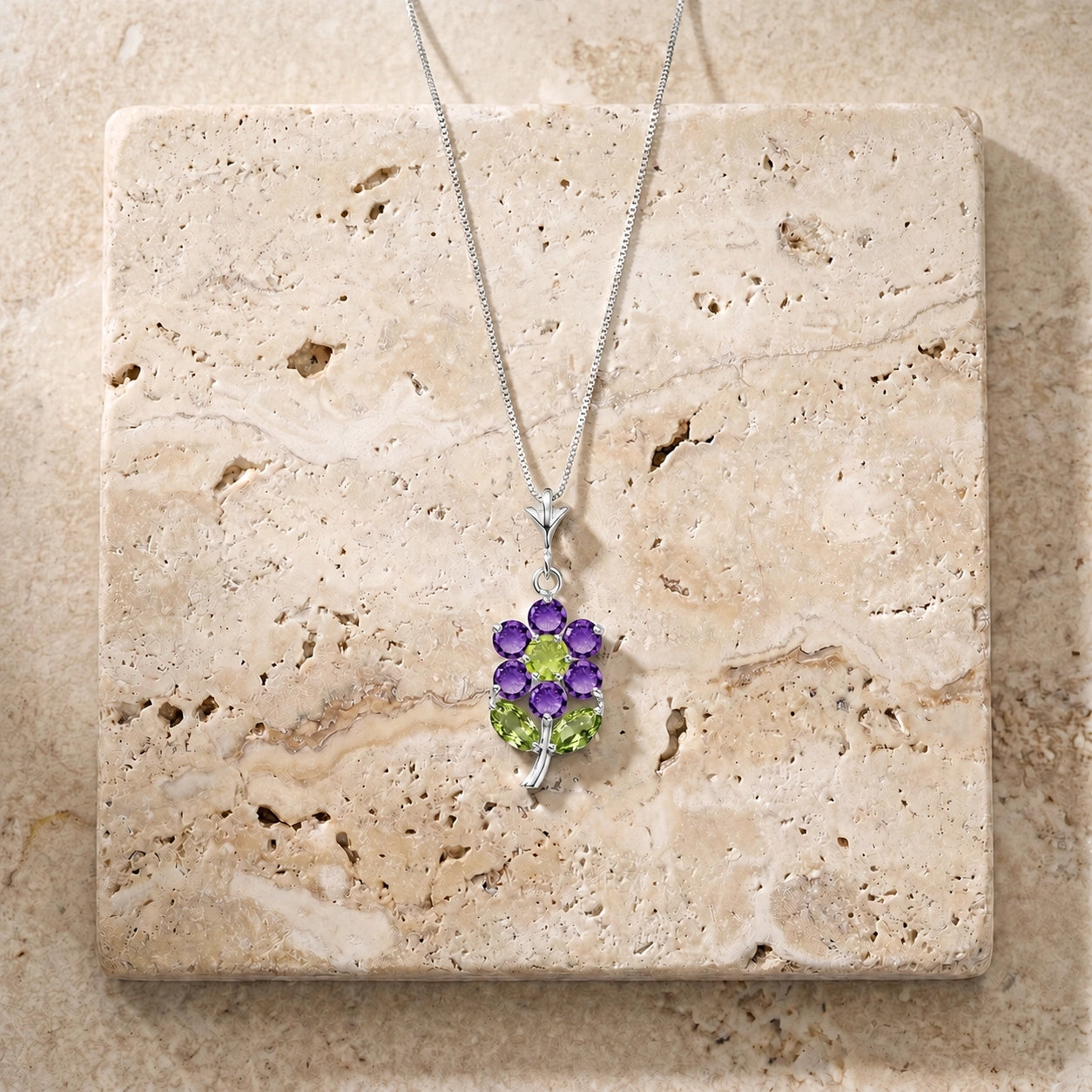 White Gold Peridot & Amethyst — Tomasina