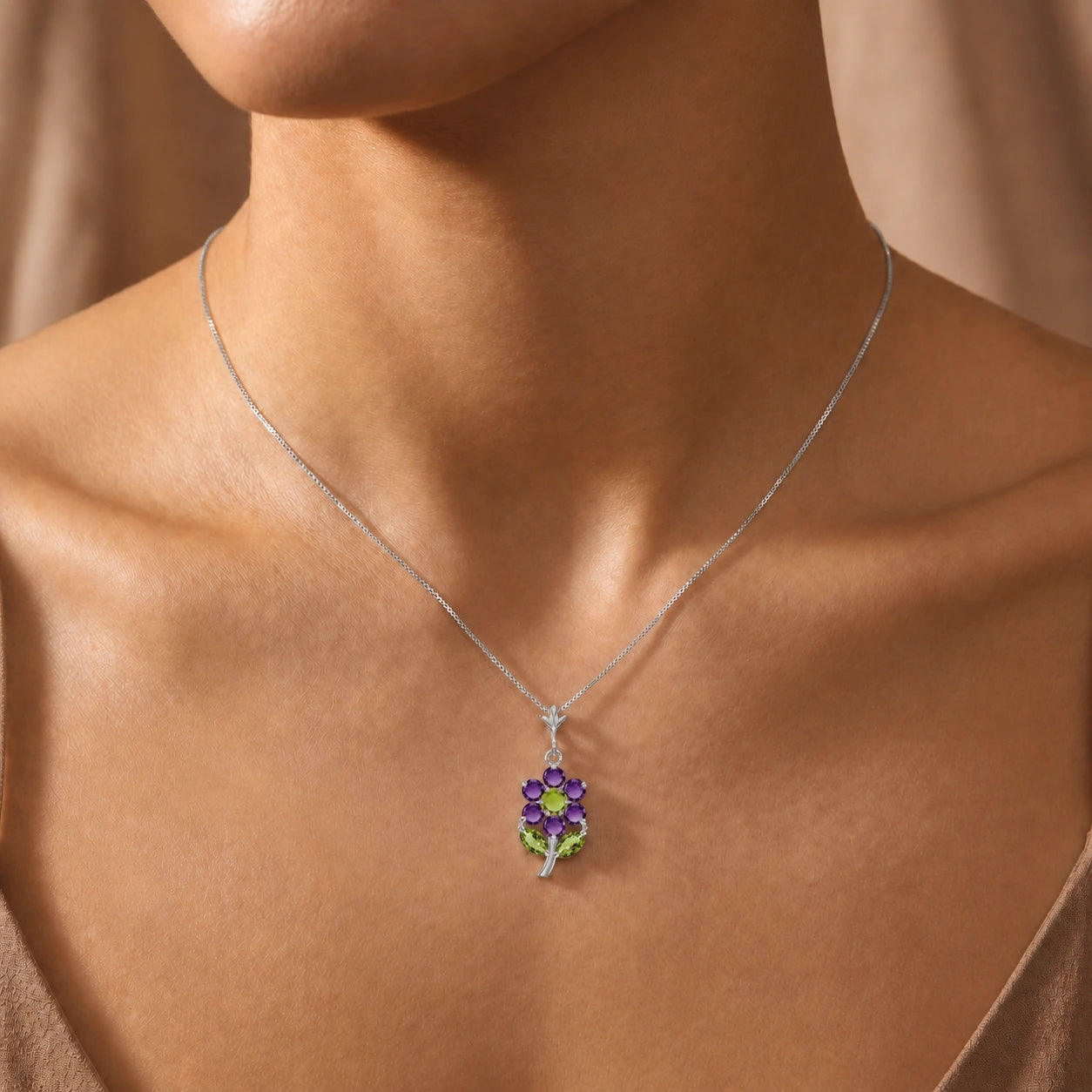 White Gold Peridot & Amethyst — Tomasina
