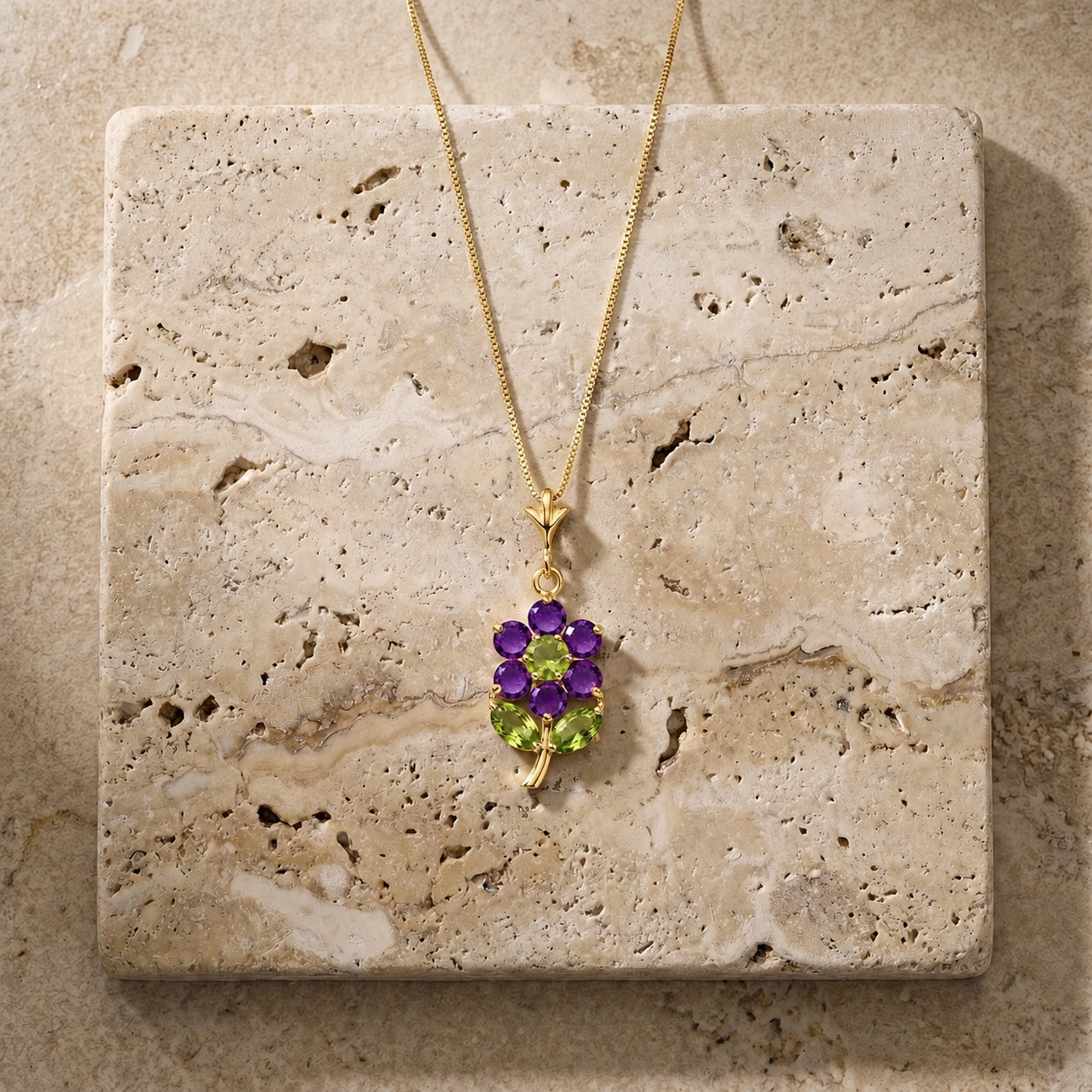 Yellow Gold Peridot & Amethyst — Tomasina