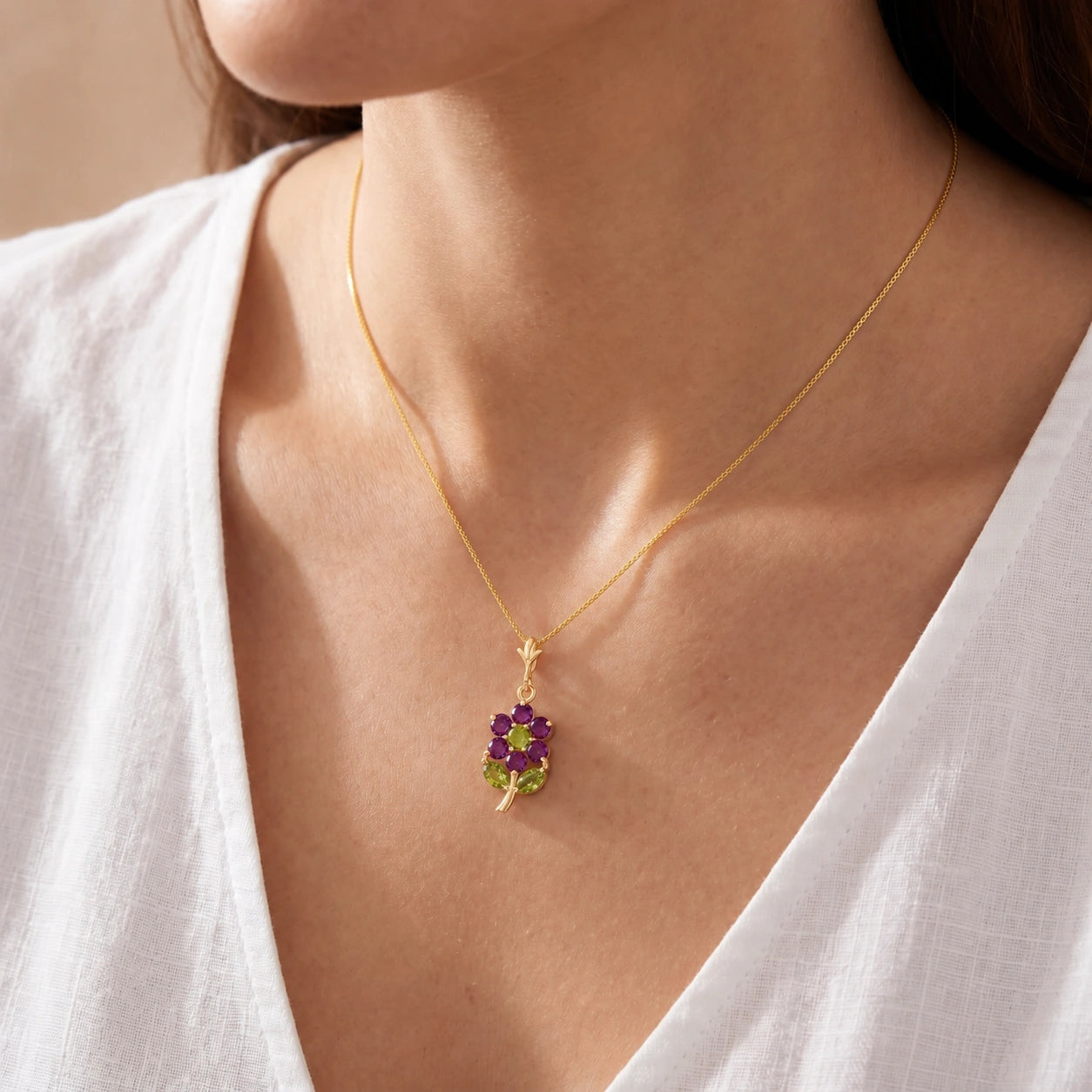 Yellow Gold Peridot & Amethyst — Tomasina