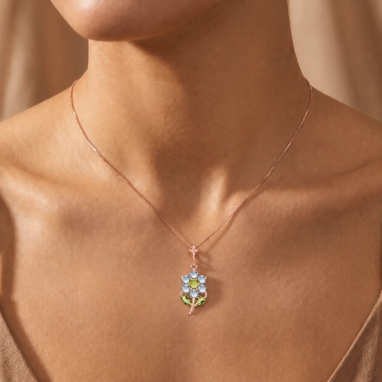Rose Gold Peridot & Aquamarine — Tomasina