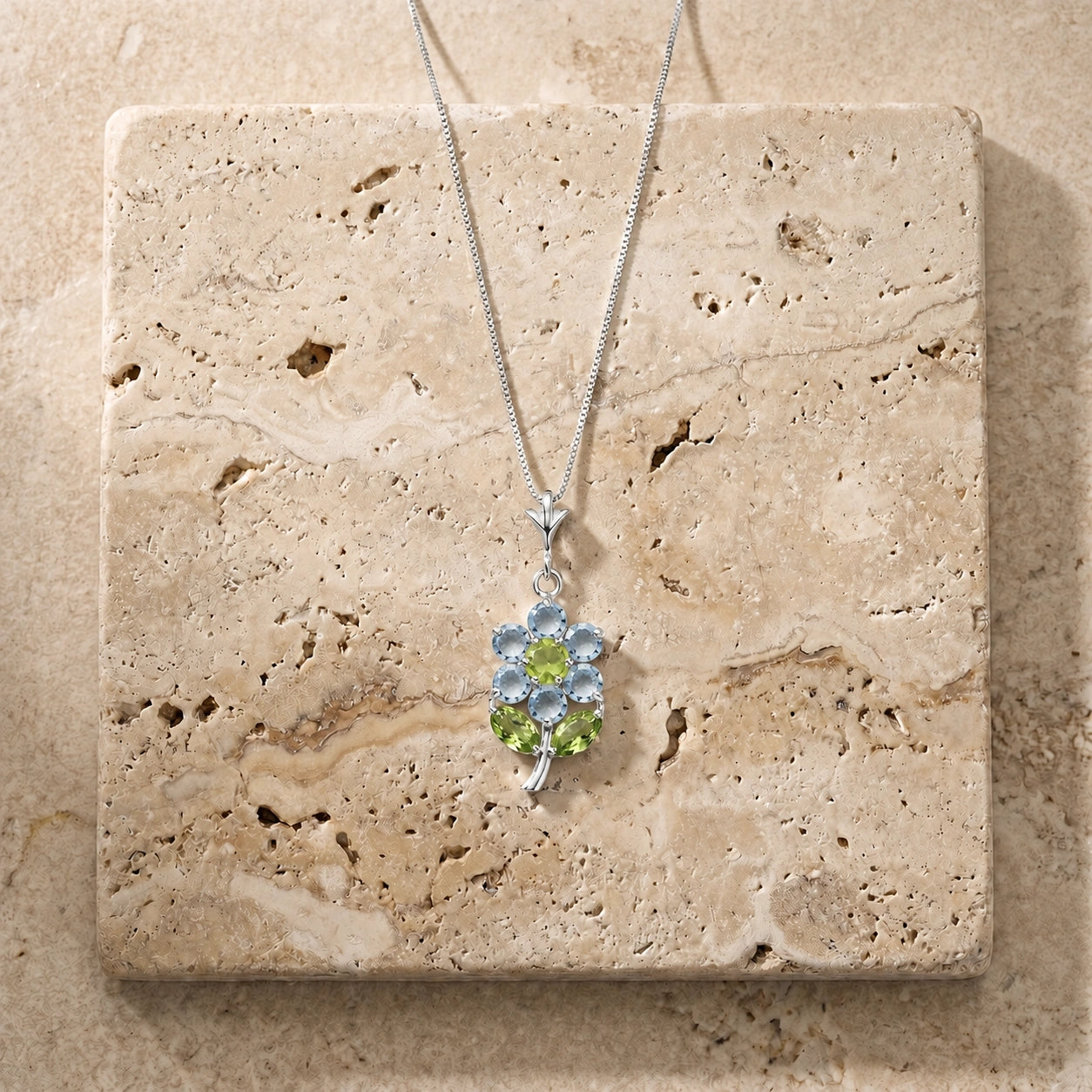 White Gold Peridot & Aquamarine — Tomasina
