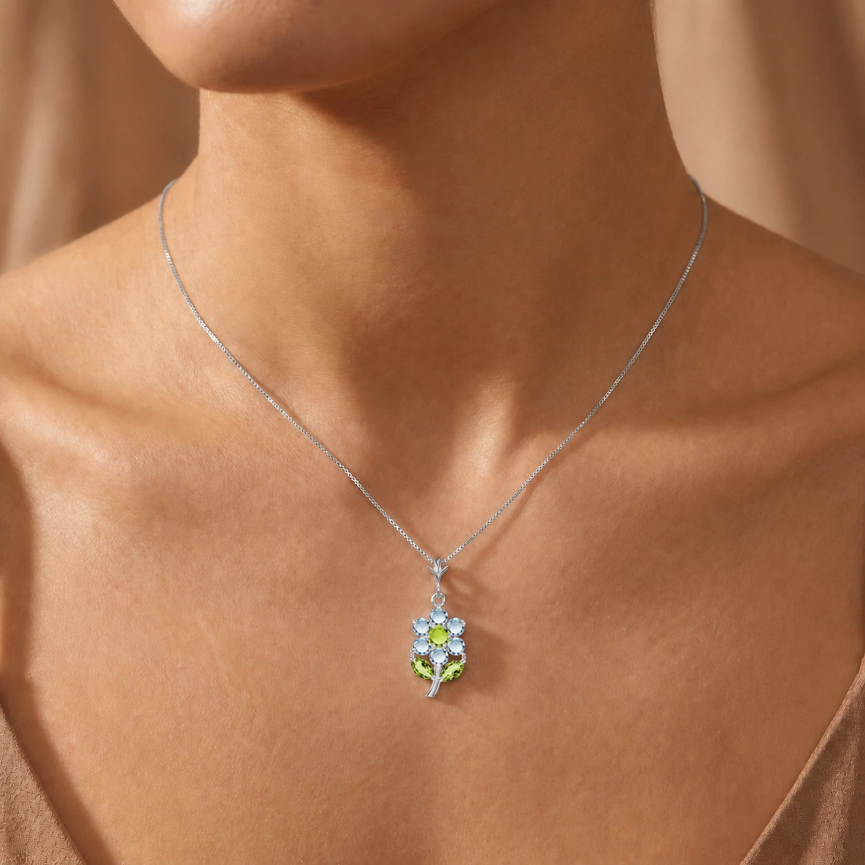 White Gold Peridot & Aquamarine — Tomasina
