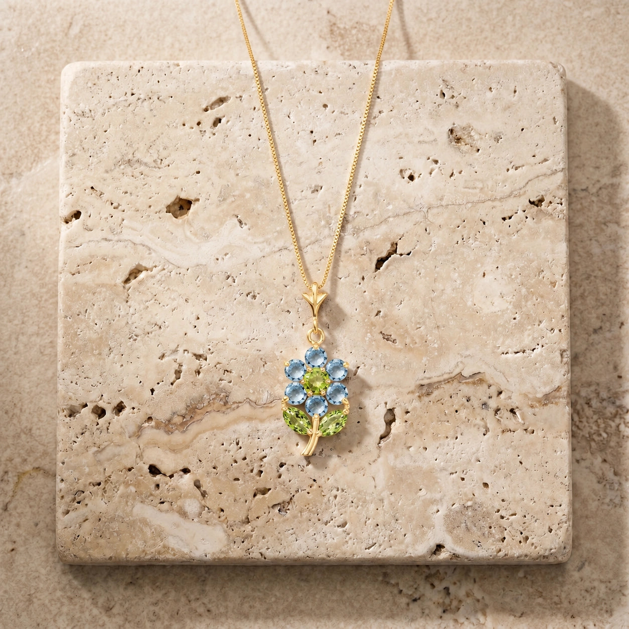 Yellow Gold Peridot & Aquamarine — Tomasina